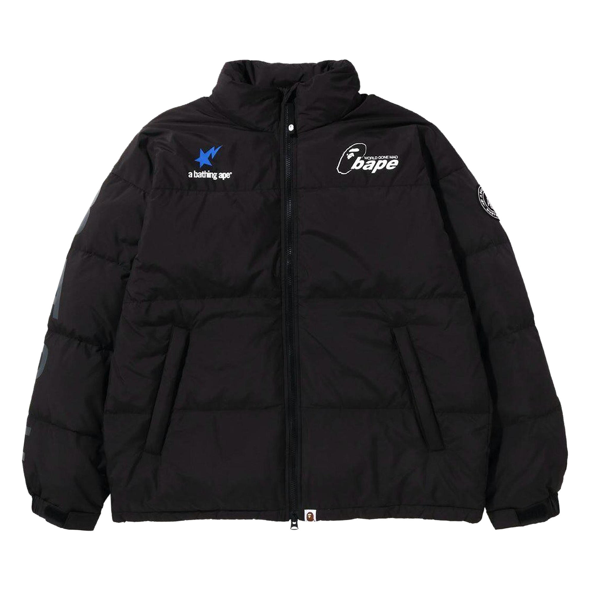 Pre-owned Bape Soccer Game Graphic Relaxed Fit Down Jacket 'black'