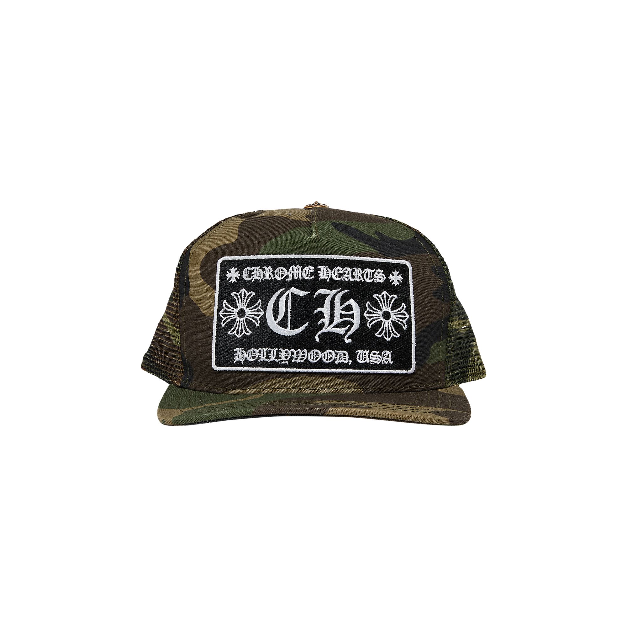 Pre-owned Chrome Hearts Hollywood Trucker Hat 'green' In Black