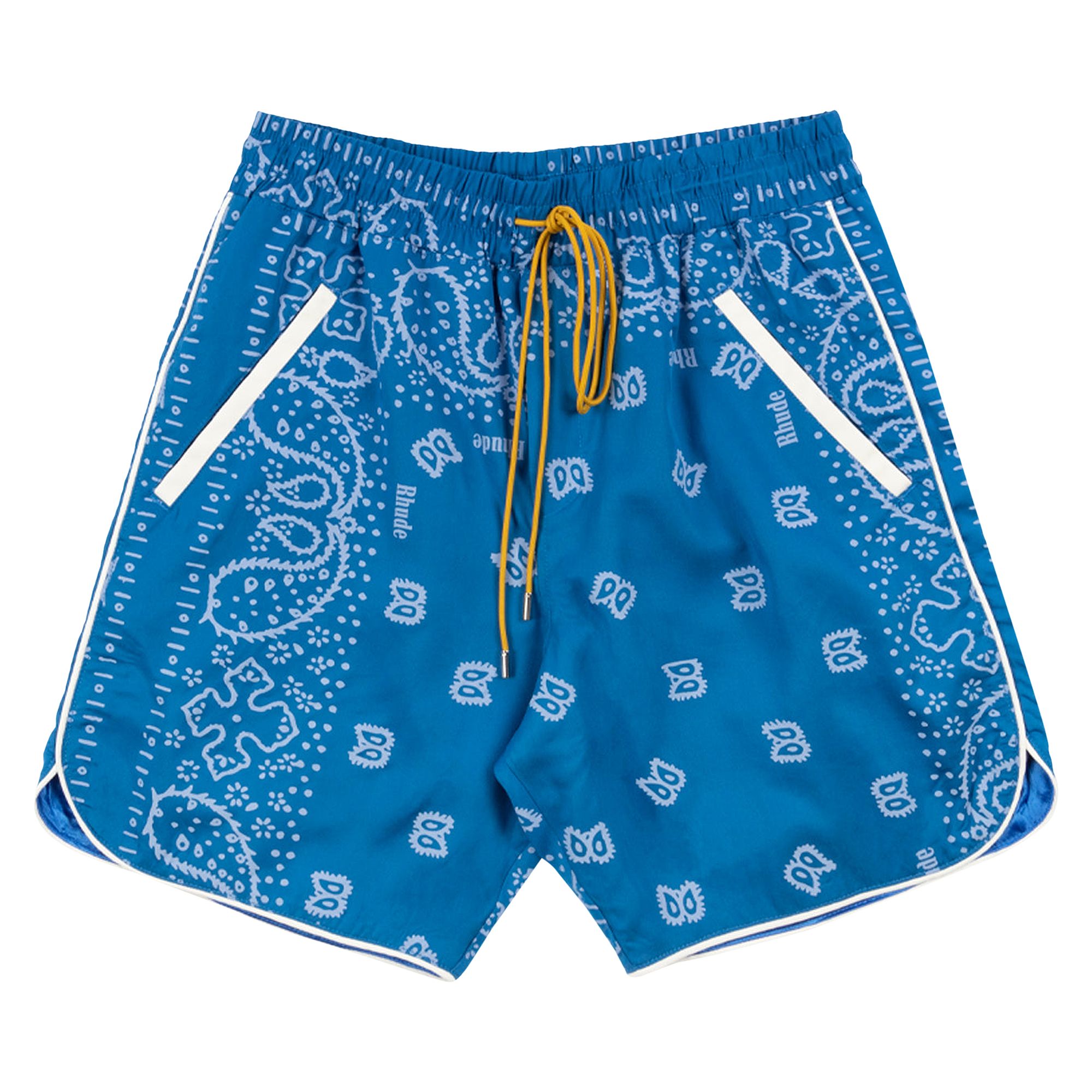 Pre-owned Rhude Bandana Track Shorts 'blue/creme' | Men's Size L