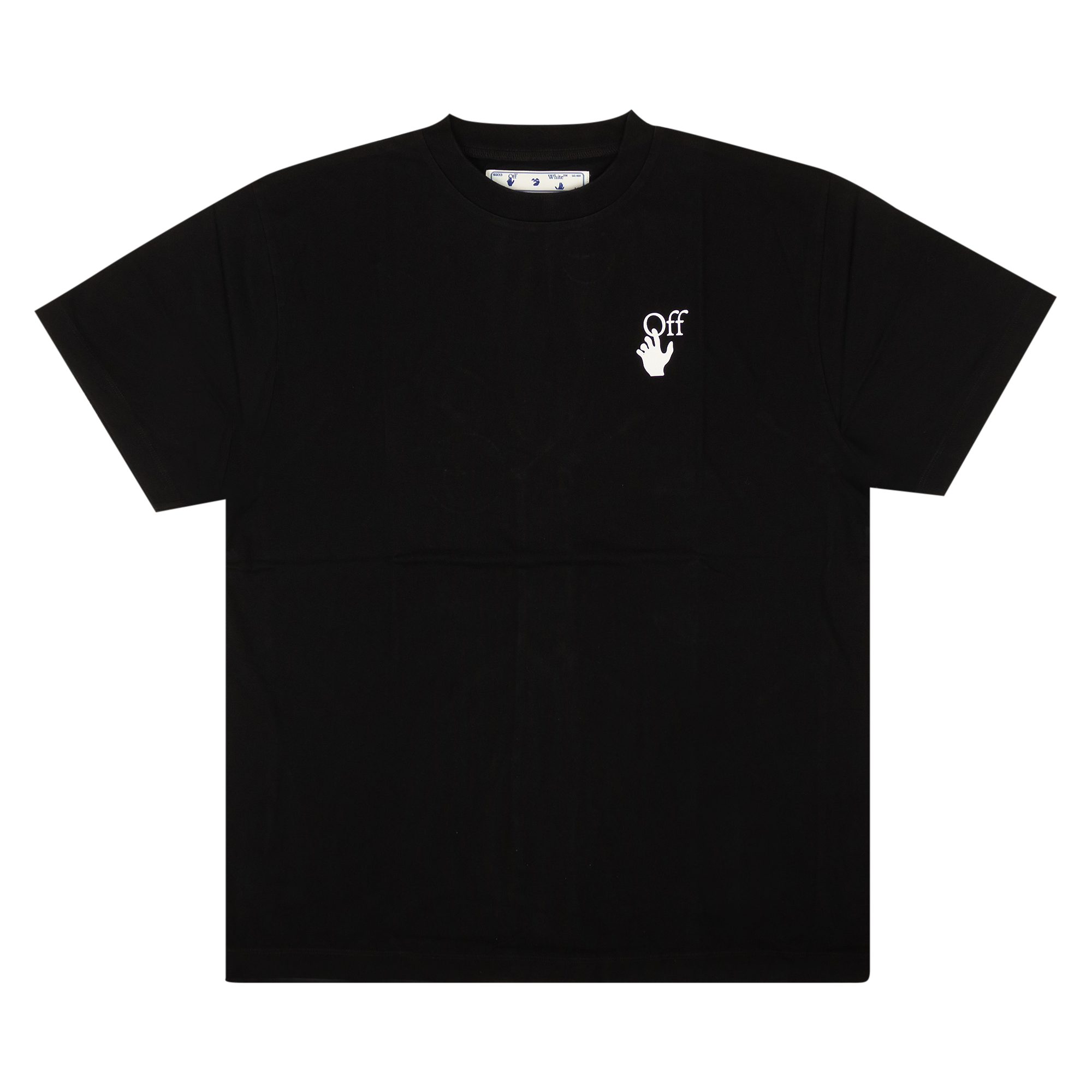Pre-owned Off-white Cut Here Over Tee 'black/white'