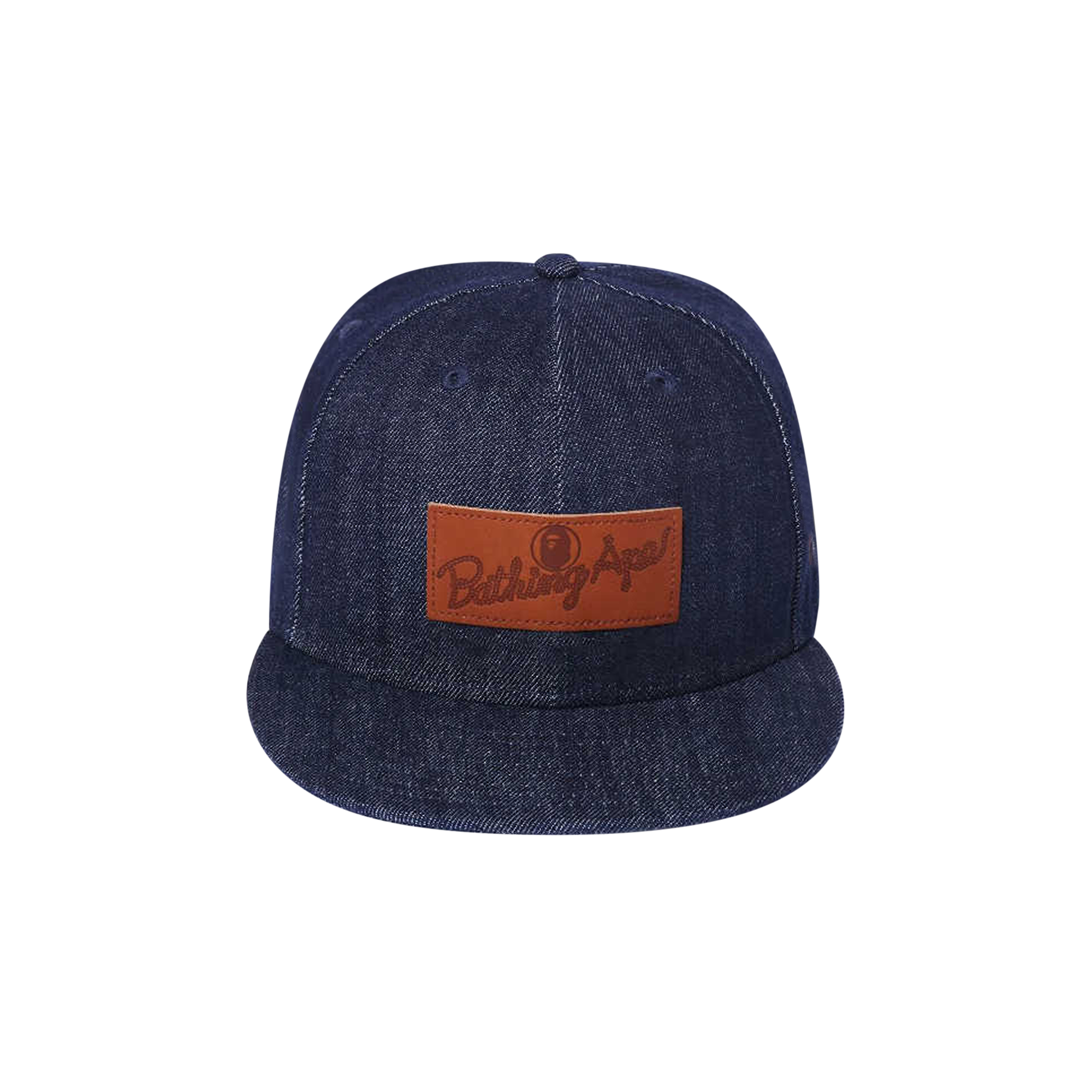 Pre-owned Bape X New Era Leather Patch 9fifty Snapback Cap 'navy/indigo' In Blue