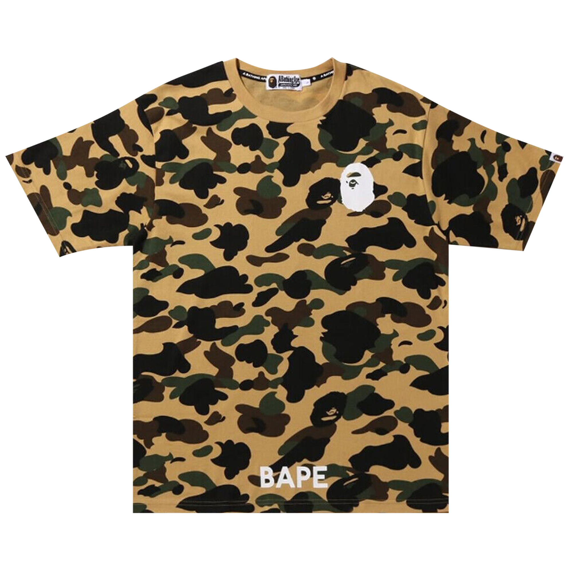 Pre-owned Bape 1st Camo By A Bathing Ape Tee 'yellow'