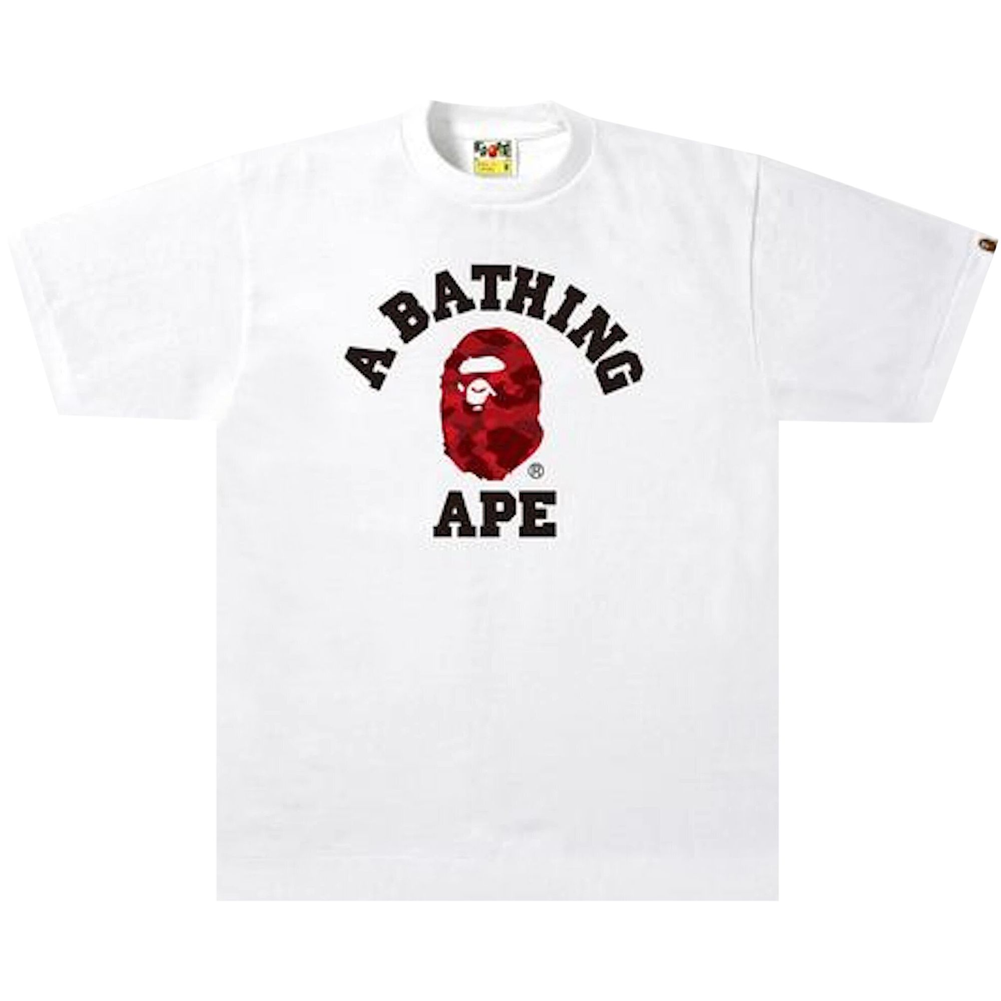 BAPE Color Camo College Tee 'White/Red' | Men's Size 2XL