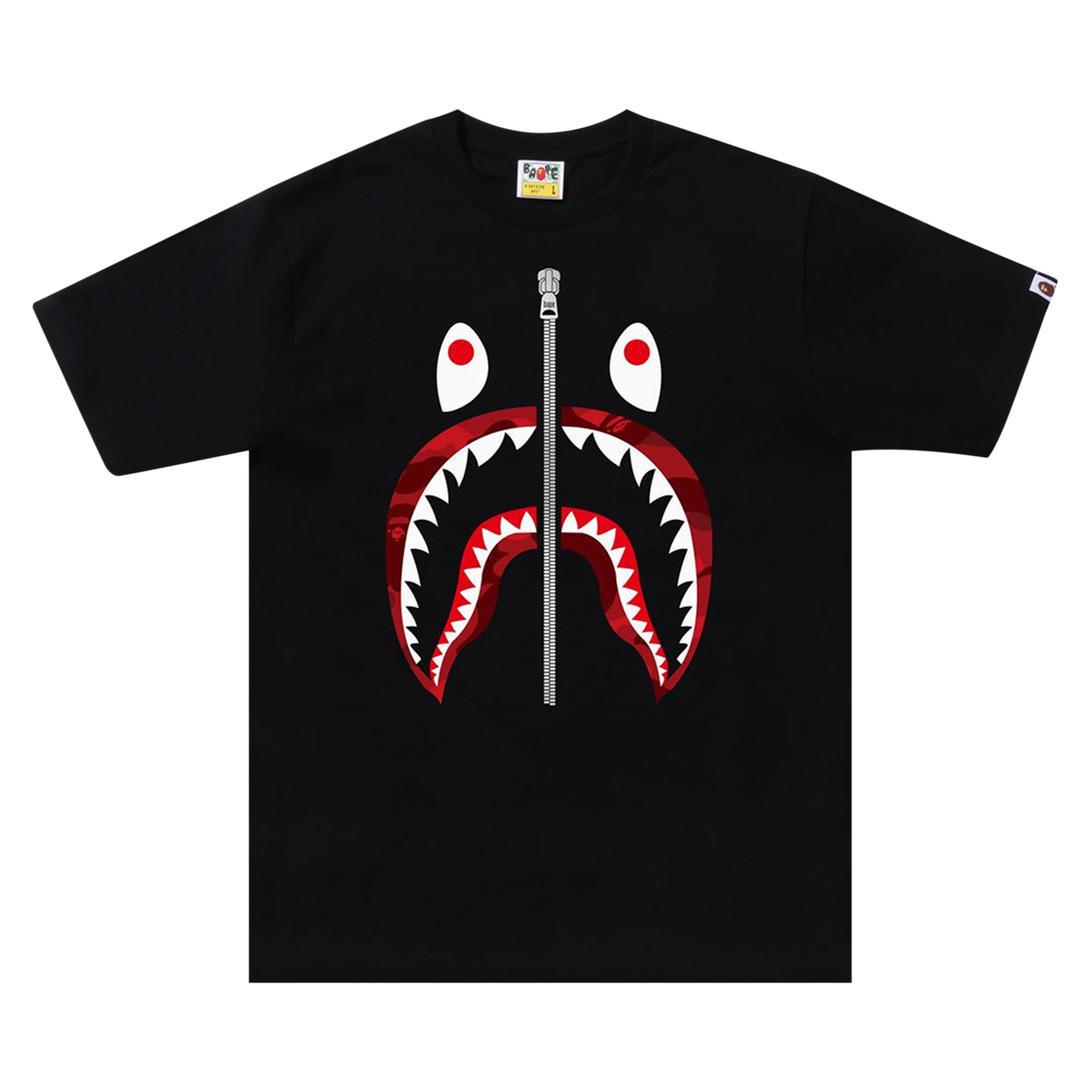 BAPE Color Camo Shark Tee 'Black/Red' | Men's Size L
