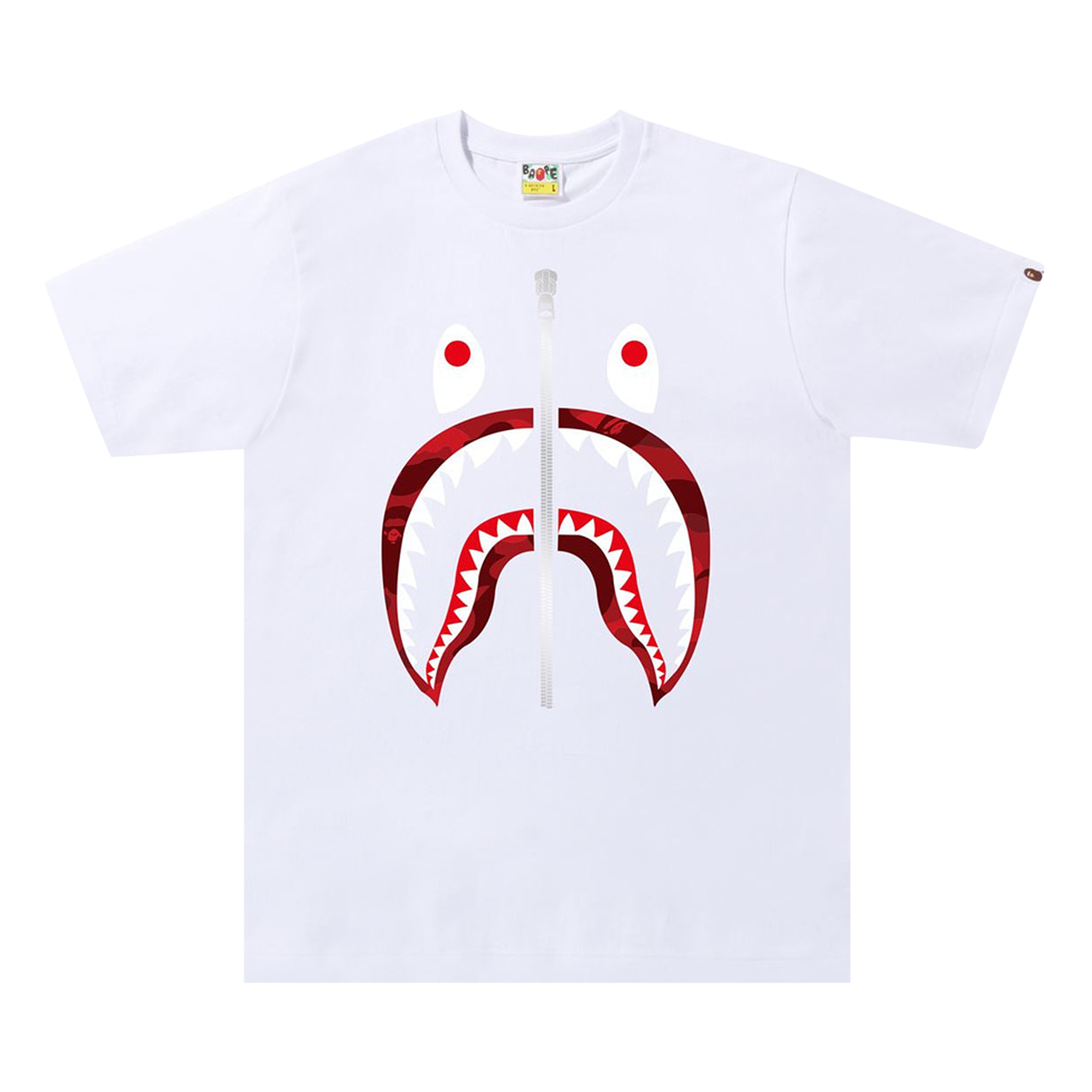 Pre-owned Bape Color Camo Shark Tee 'white/red'