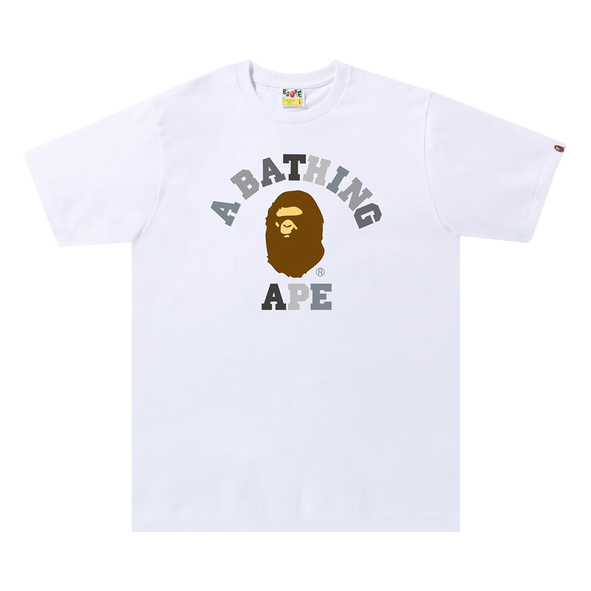 Pre-owned Bape Colors College Tee 'white/black'
