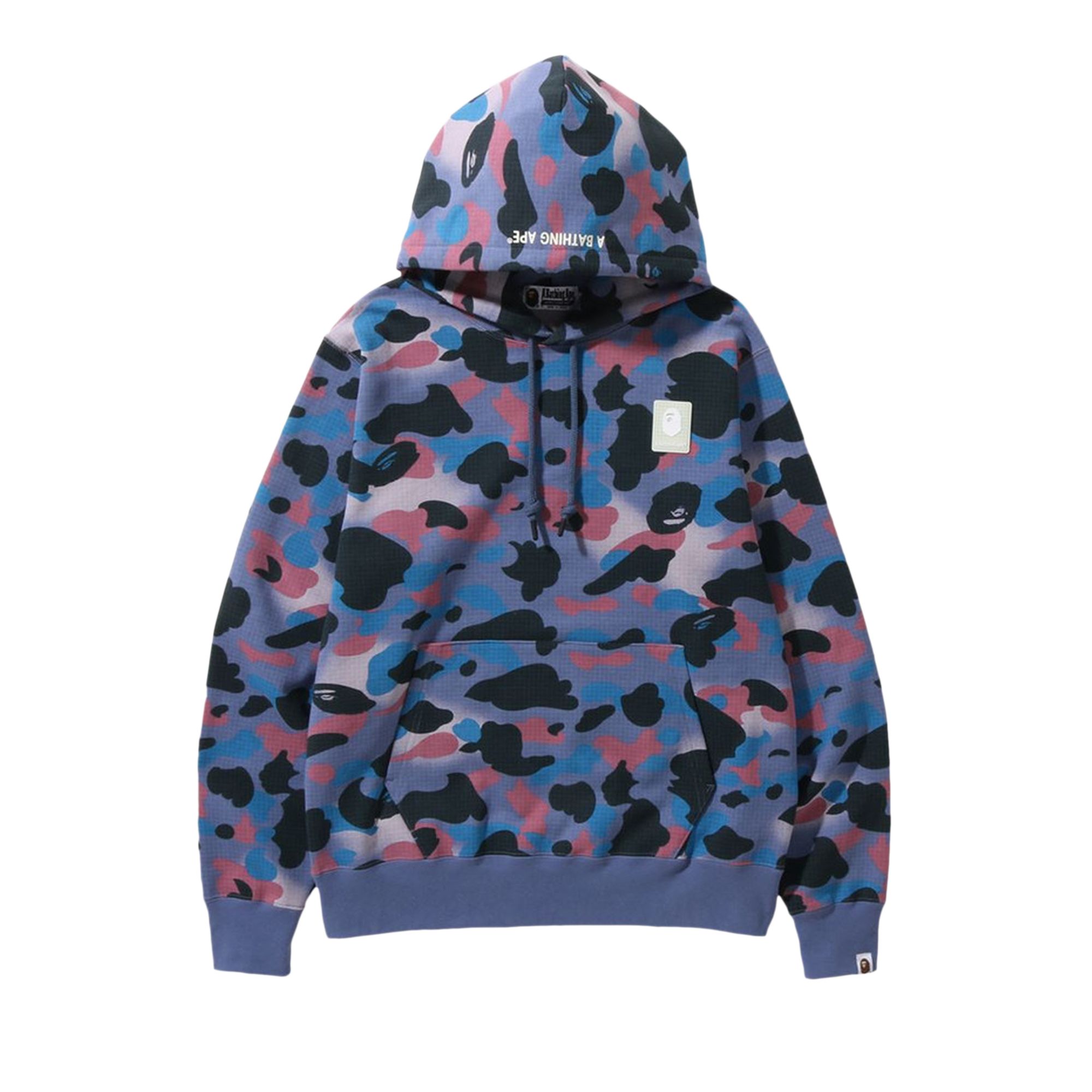 Pre-owned Bape Grid Camo Pullover Hoodie 'purple'