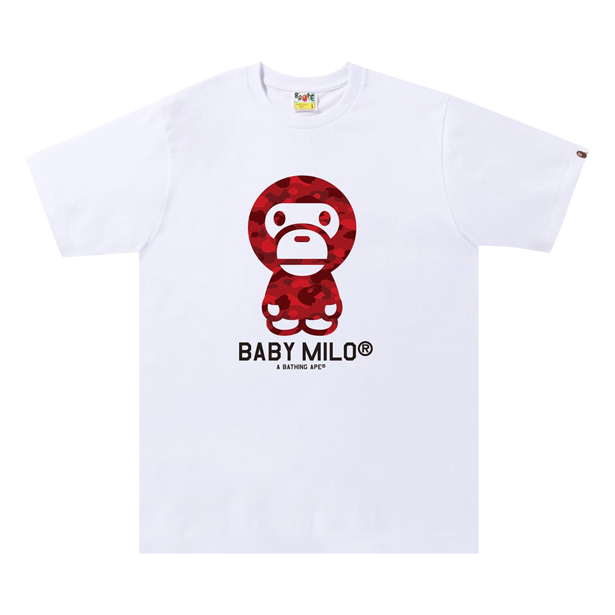 Pre-owned Bape Color Camo Baby Milo Tee 'white/red'