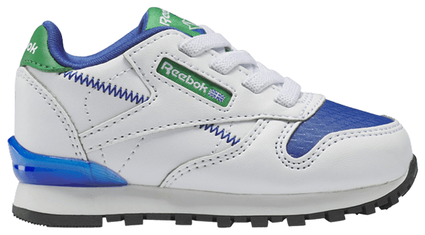 Reebok Classic Leather Step n Flash Toddler White Green Vector Blue