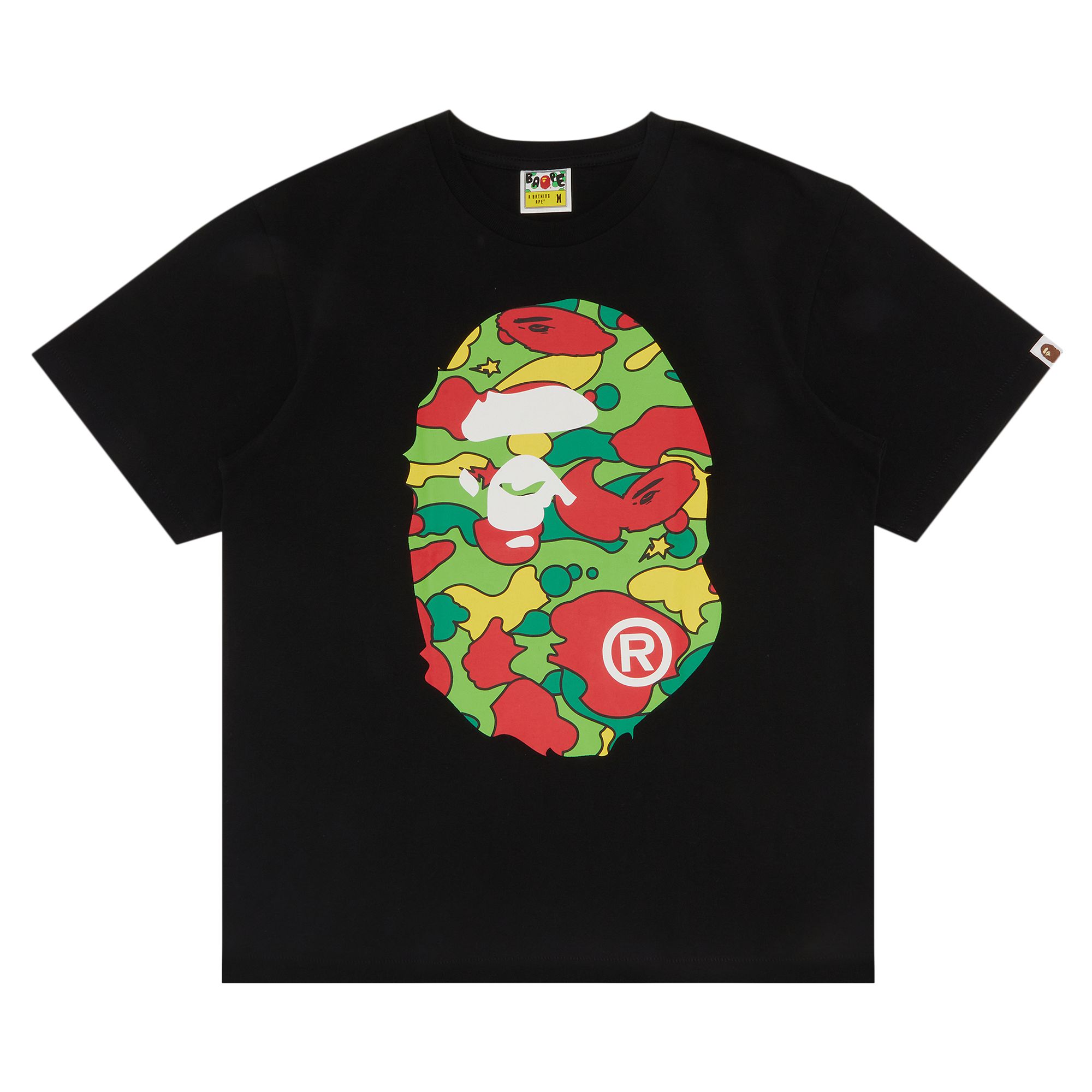 BAPE BAPE STA CAMO BIG APE HEAD TEE 'BLACK/MULTICOLOR'