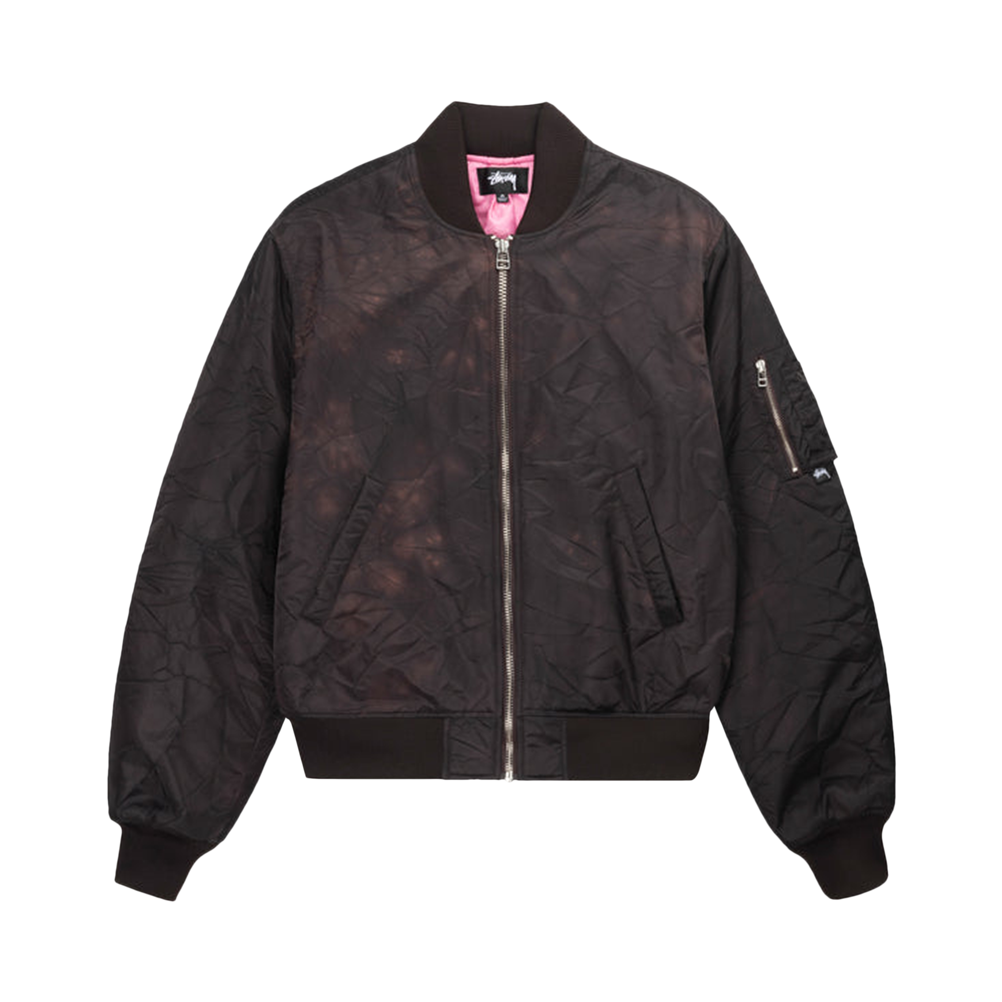 Pre-owned Stussy Dyed Nylon Bomber 'brown'