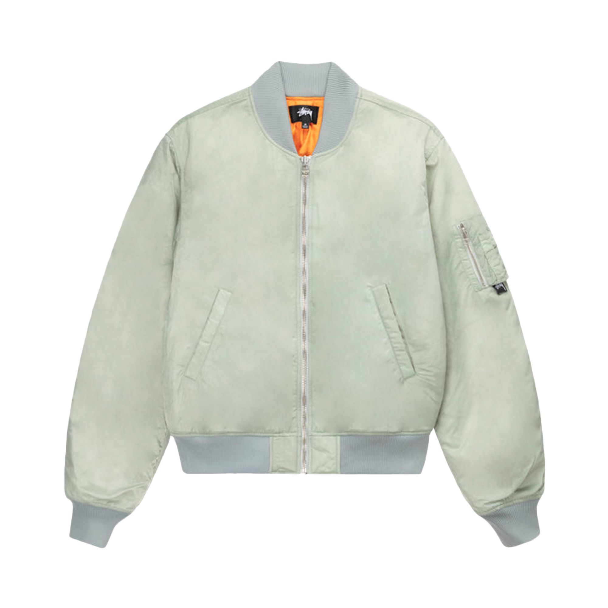 Pre-owned Stussy Dyed Nylon Bomber 'stone' In Grey