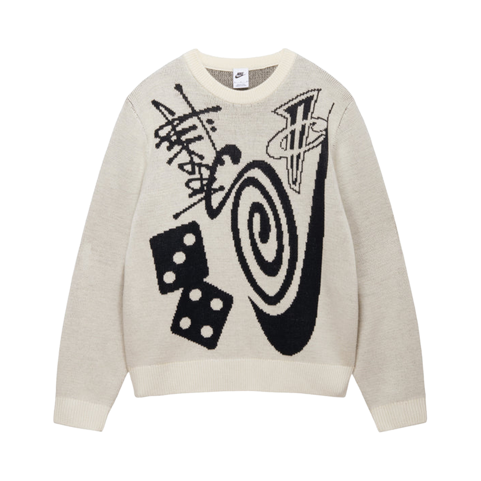 Pre-owned Stussy X Nike Icon Knit Sweater 'natural' In Cream