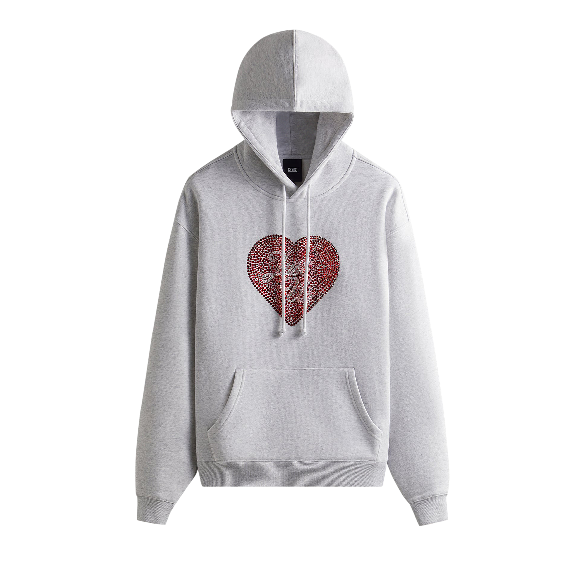 Pre-owned Kith Just Us Hoodie With Swarovski® Crystals 'light Heather Grey'