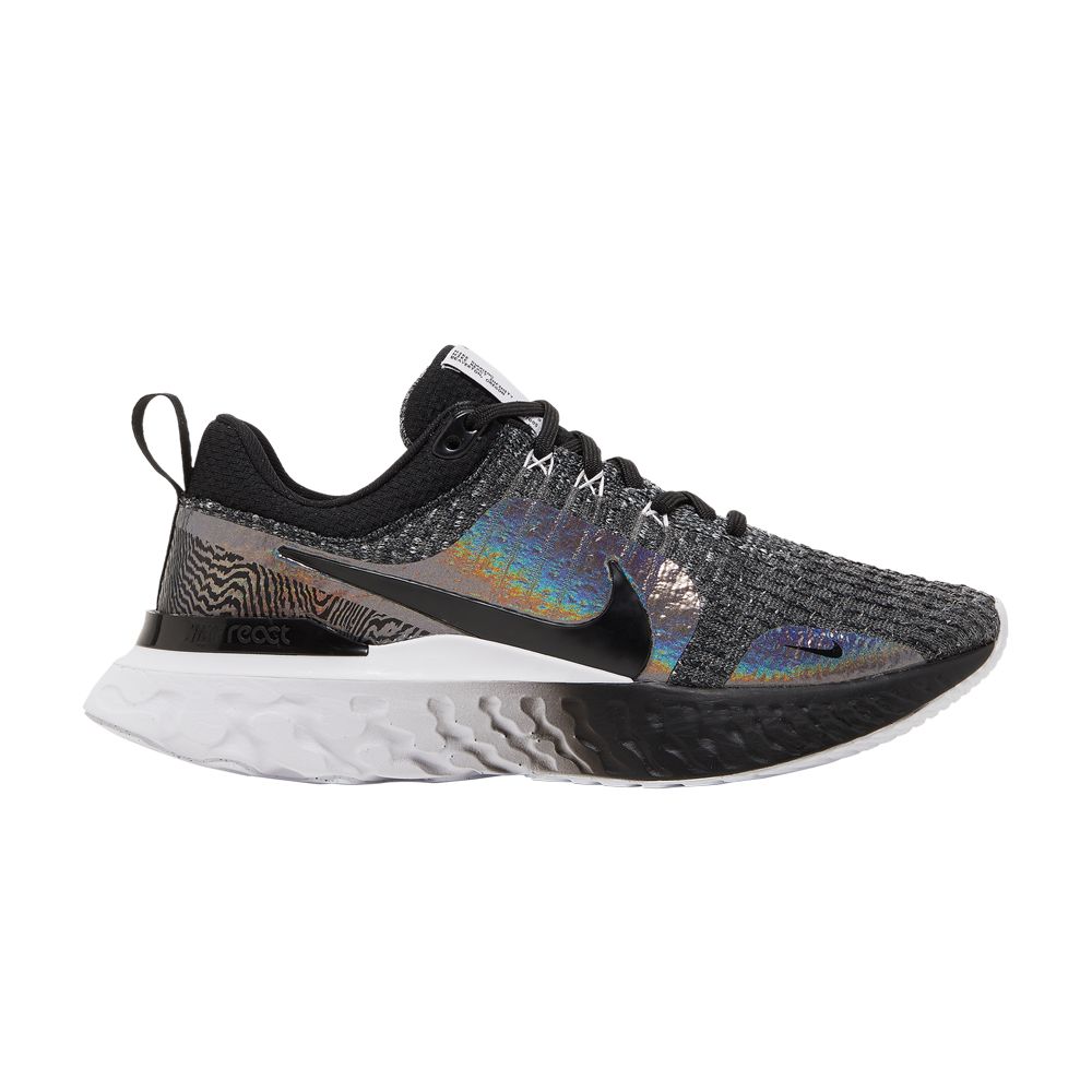 Pre-owned Nike Wmns React Infinity Run Flyknit 3 Premium 'black Zebra Iridescent'