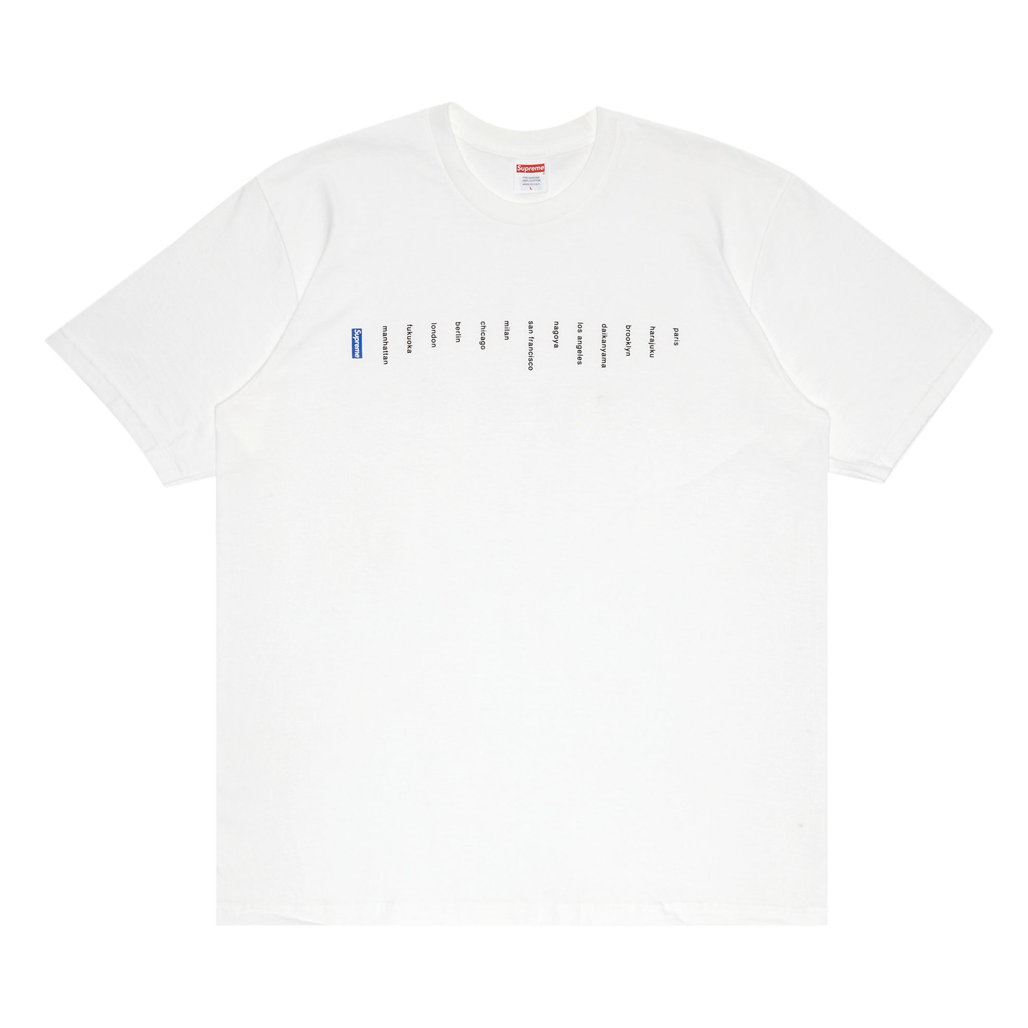 Supreme Location Tee 'White' | Men's Size L