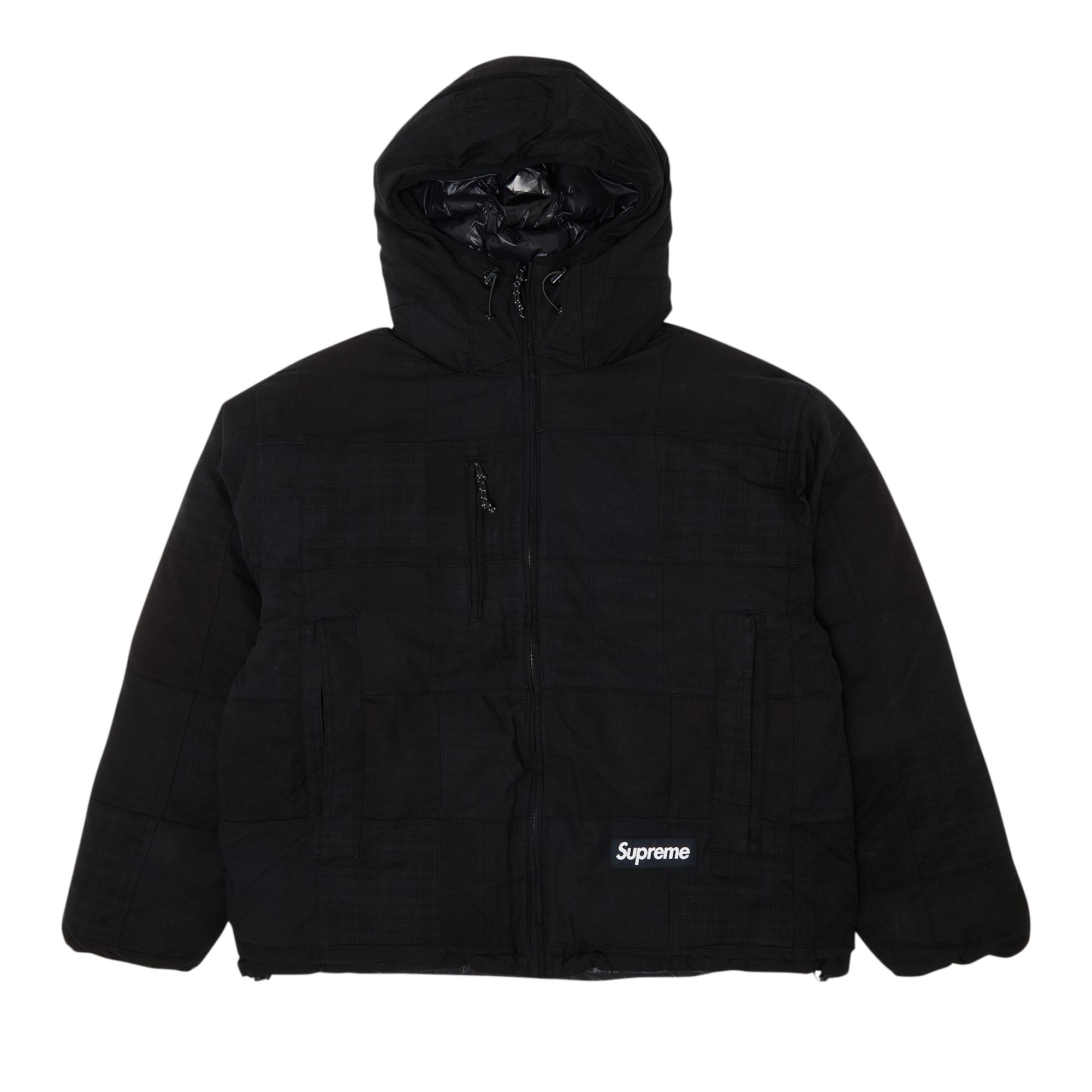 Pre-owned Supreme Madras Reversible Windstopper Puffer Jacket 'black'