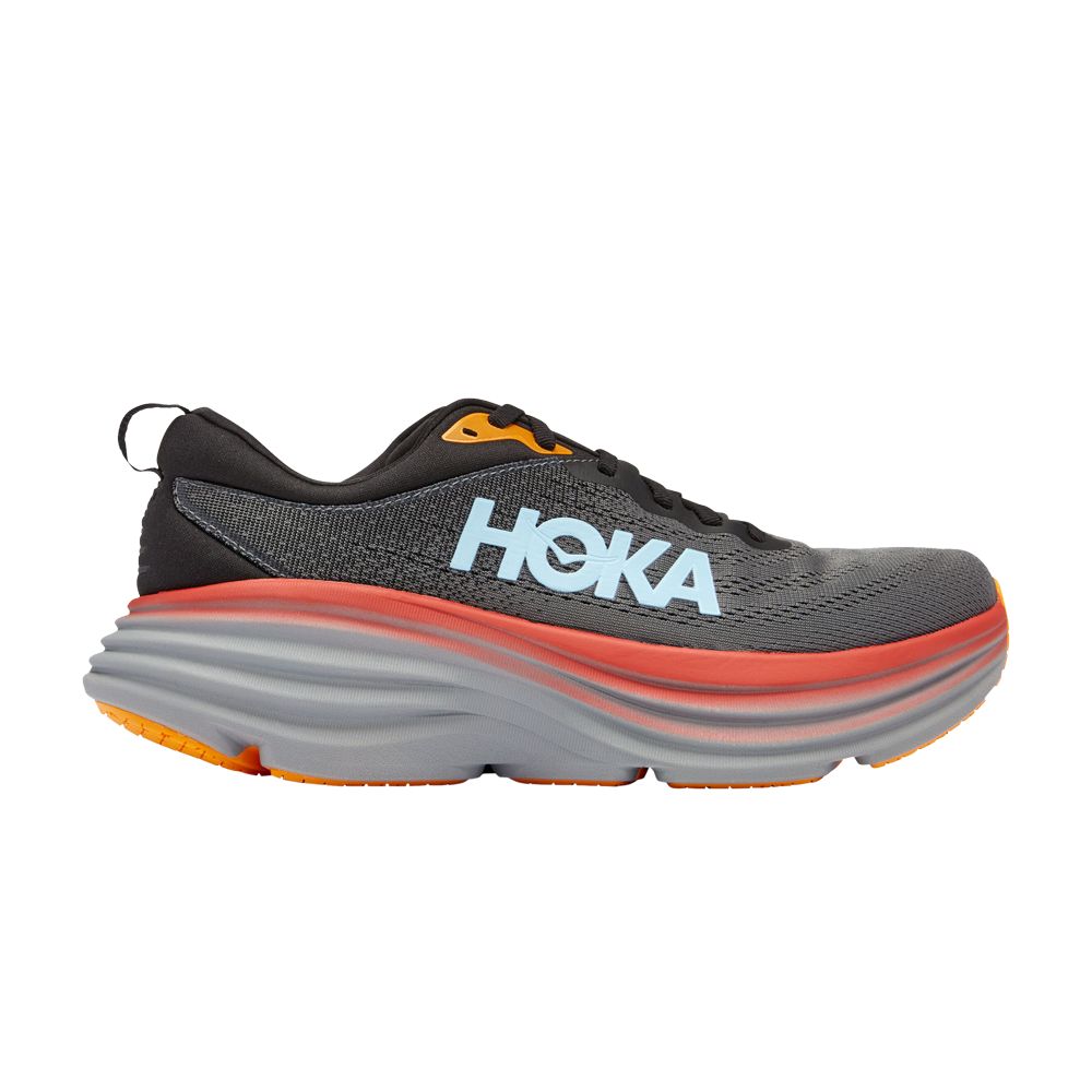 HOKA BONDI 8 'ANTHRACITE BLUE RED'
