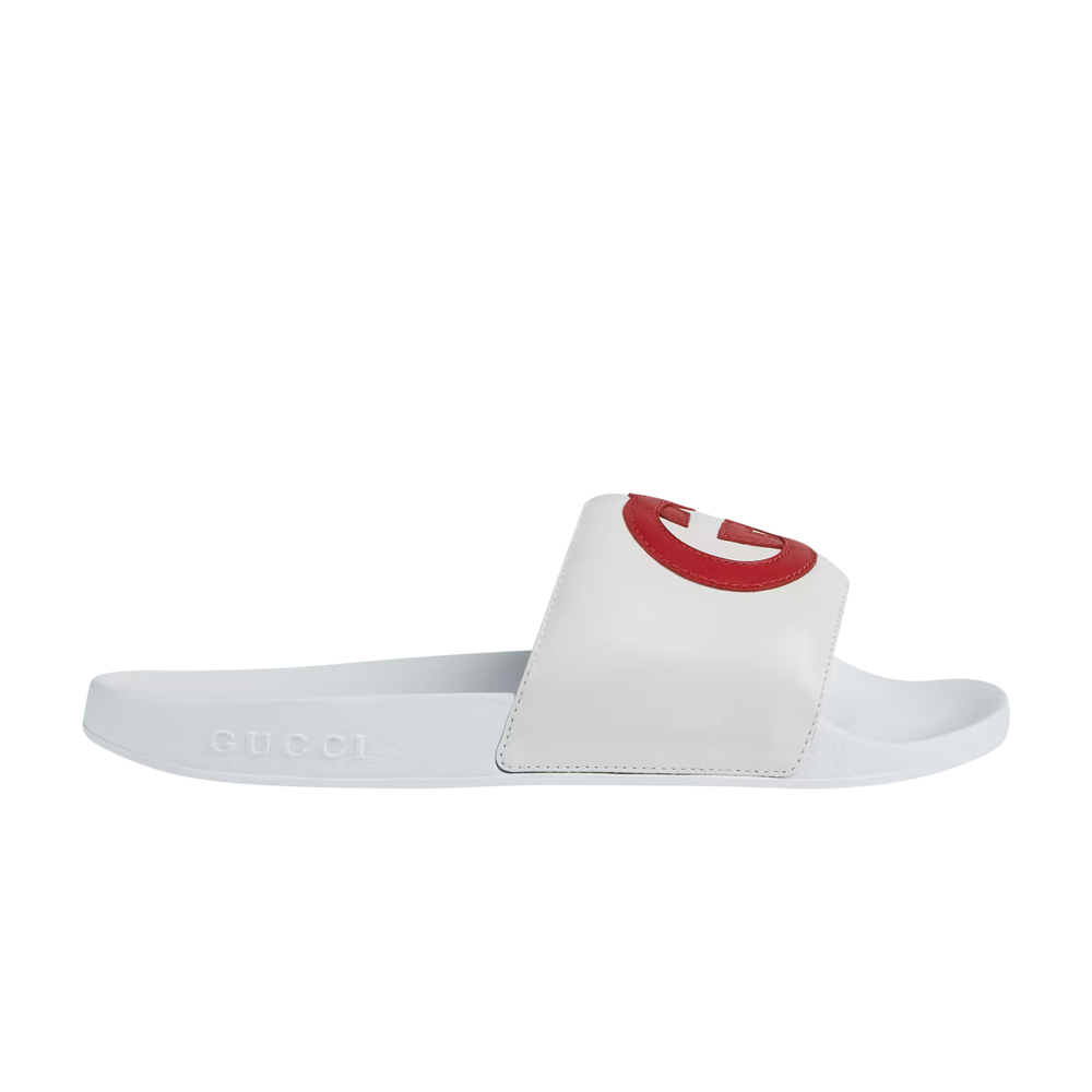 Pre-owned Gucci Wmns Slide 'interlocking G - White Red'