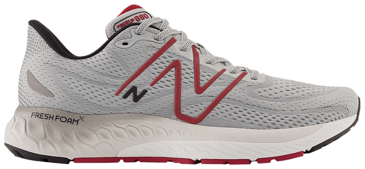 New Balance Fresh Foam X 880v13 2E Wide Aluminum Grey Crimson