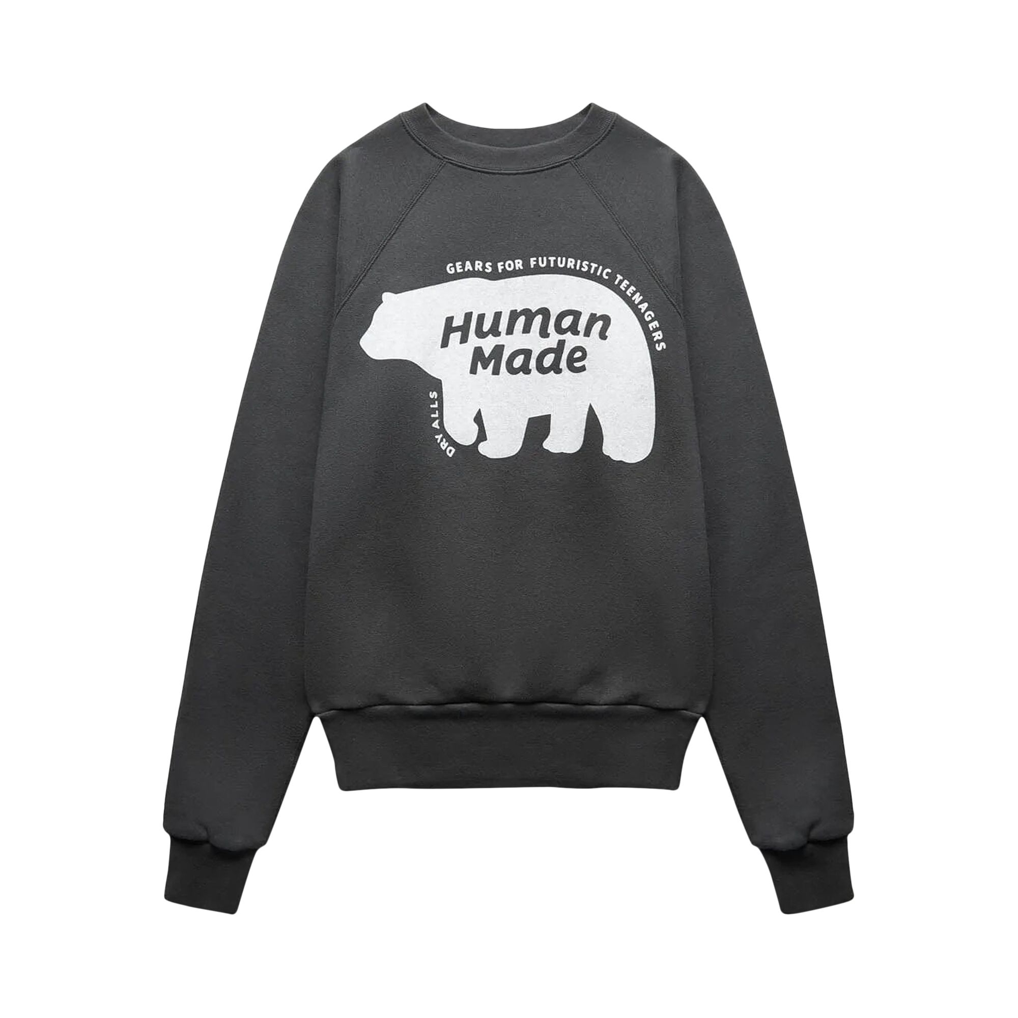 Pre-owned Human Made Raglan Crewneck Sweatshirt 'black'