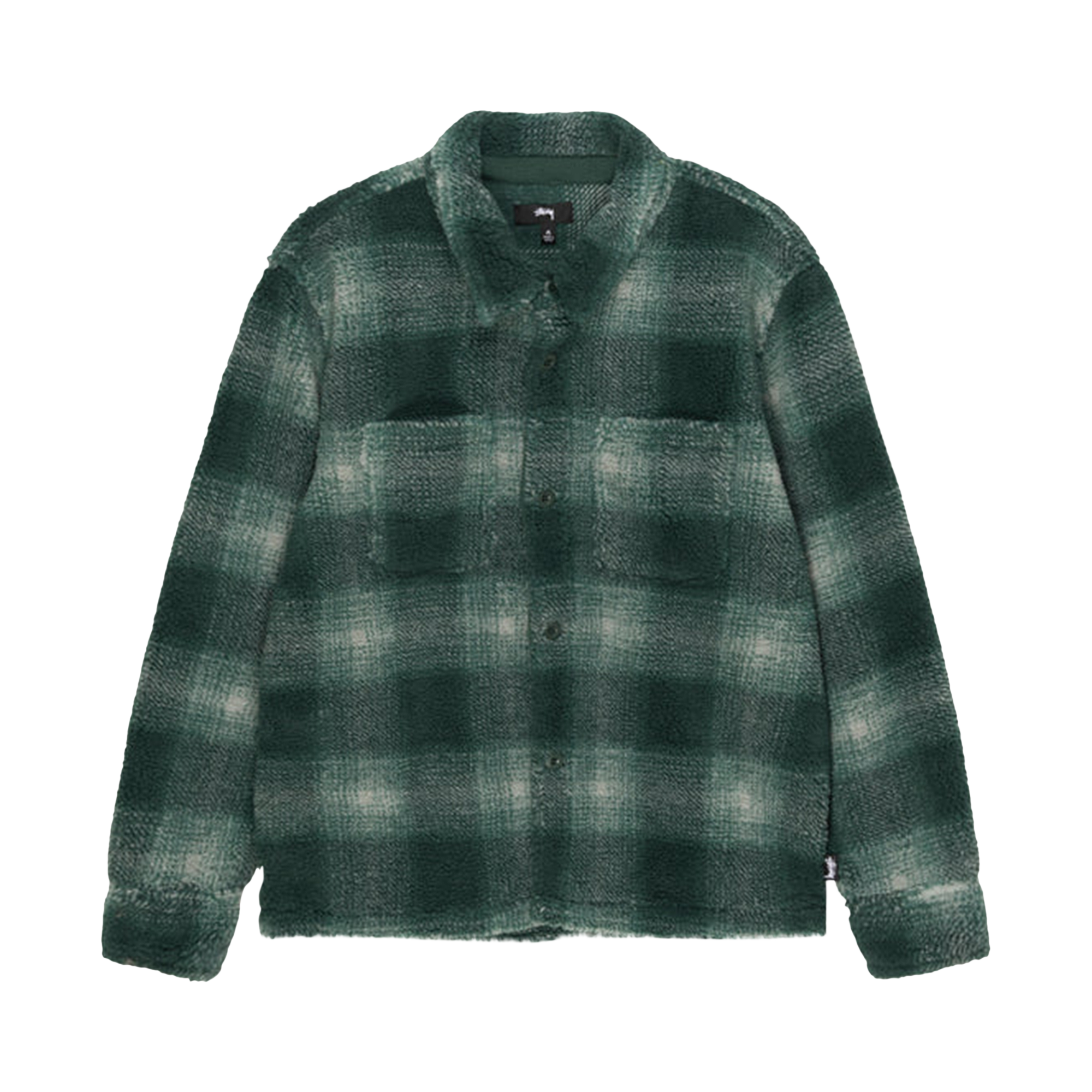 Pre-owned Stussy Plaid Sherpa Shirt 'green'