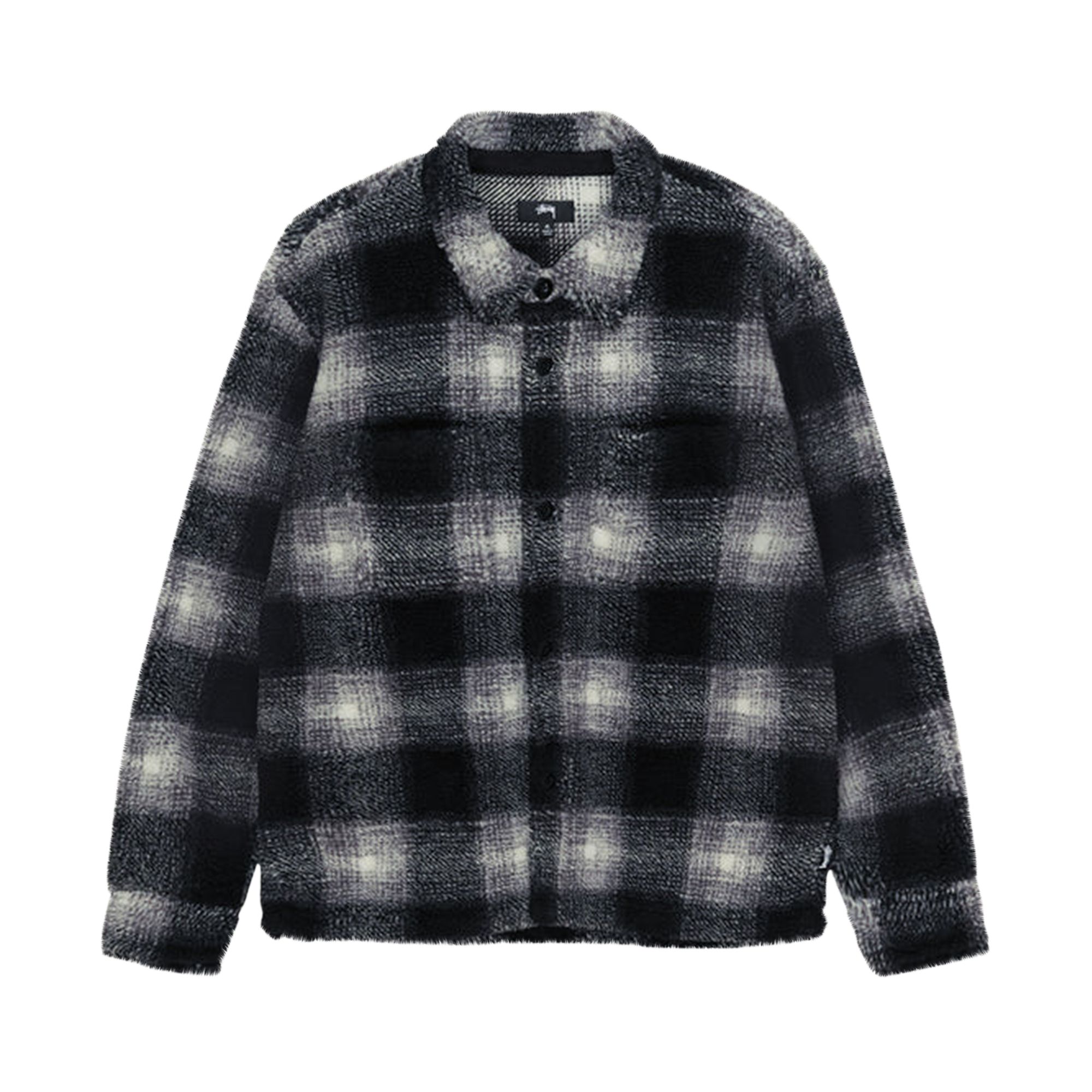 Stussy Plaid Sherpa Shirt 'Black' | Men's Size L