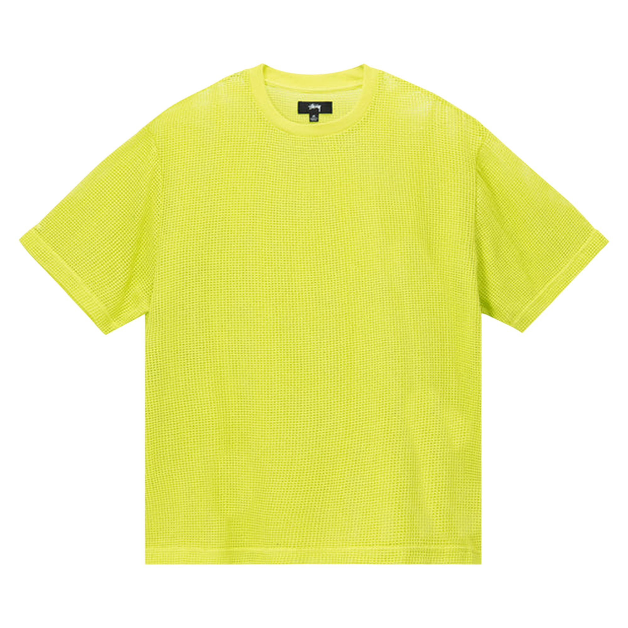 Pre-owned Stussy Cotton Mesh Short-sleeve Crew 'lime' In Green