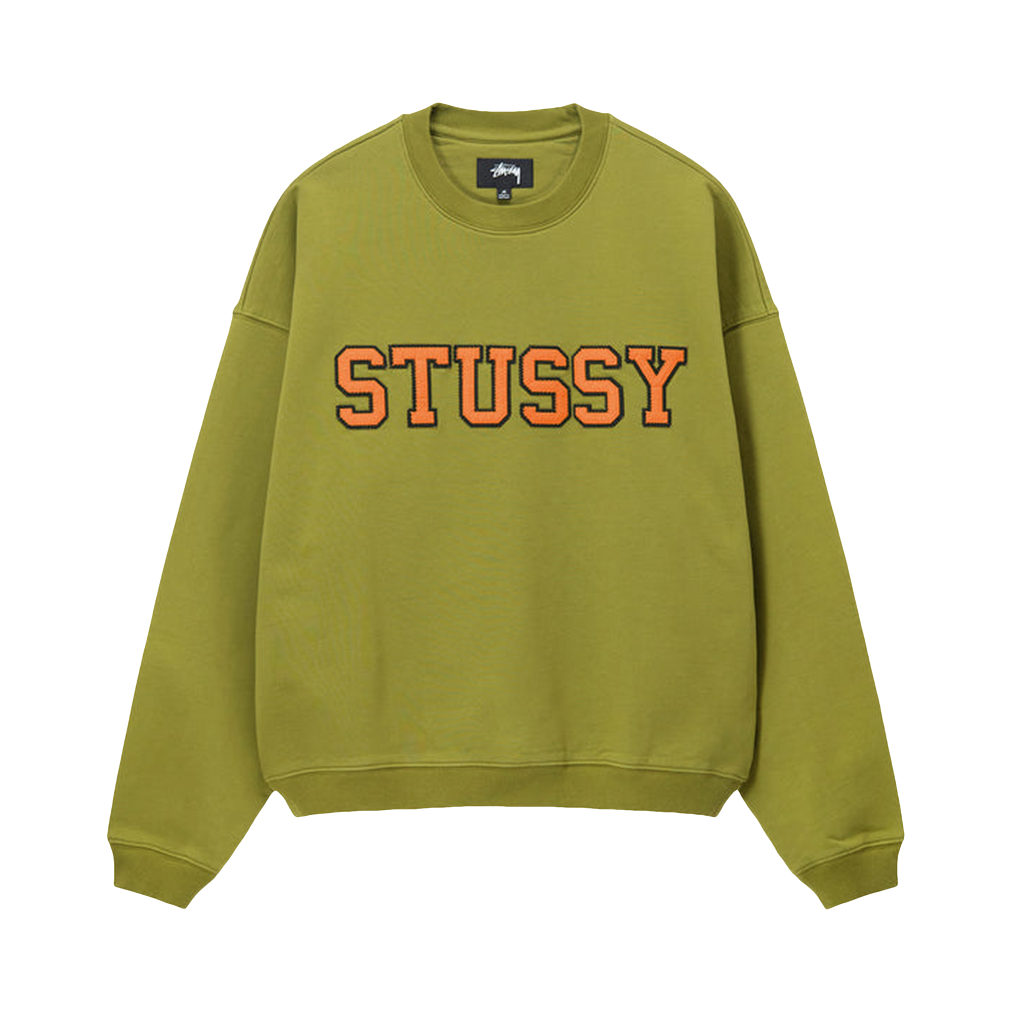 Pre-owned Stussy Relaxed Oversized Crew 'green'