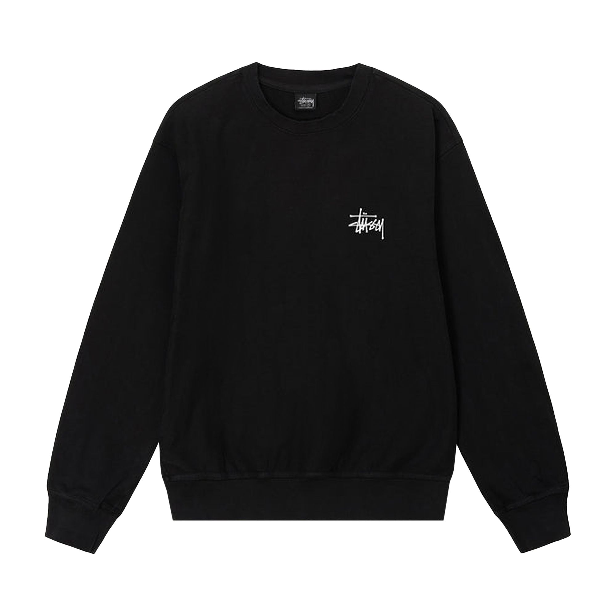 Pre-owned Stussy Basic Pigment Dyed Crew 'black'