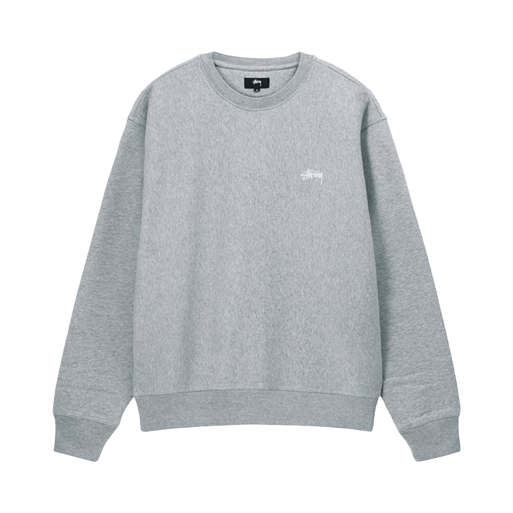 Stussy Overdyed Stock Logo Crew 'Grey Heather' | Men's Size XL
