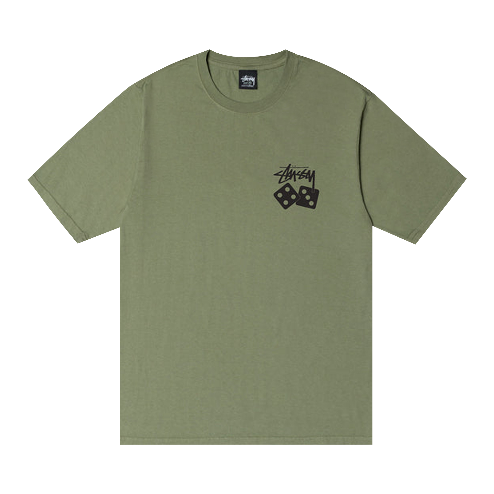 Pre-owned Stussy Dice Pigment Dyed Tee 'artichoke' In Green