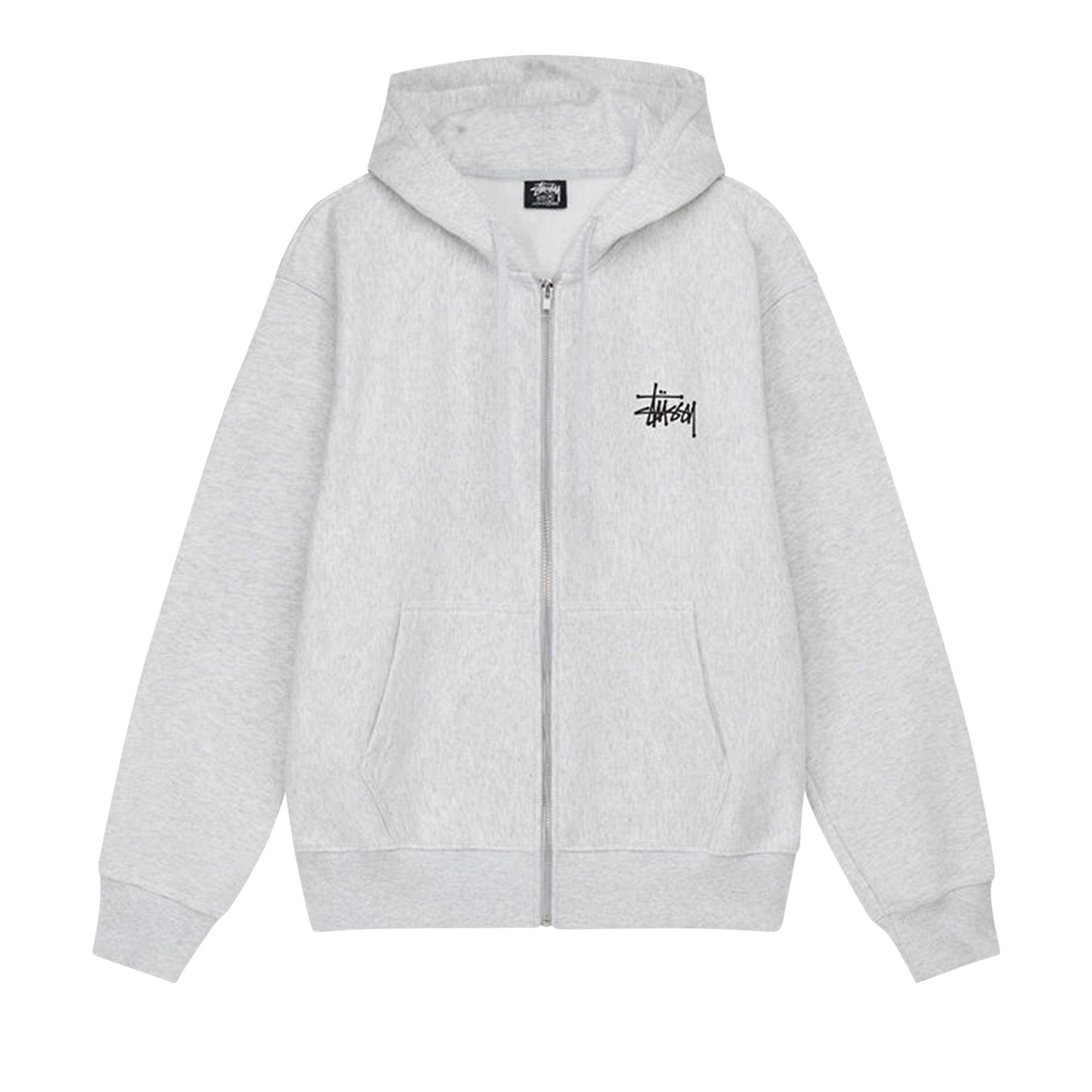 Pre-owned Stussy Basic Zip Hoodie 'ash Heather' In Grey
