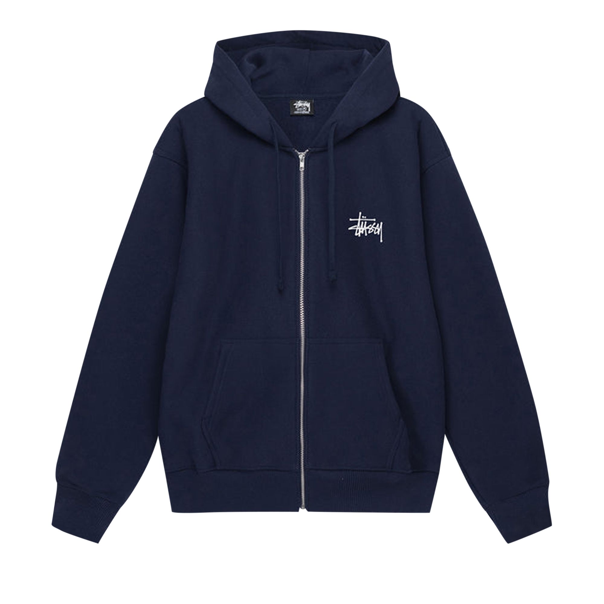 Pre-owned Stussy Basic Zip Hoodie 'navy' In Blue