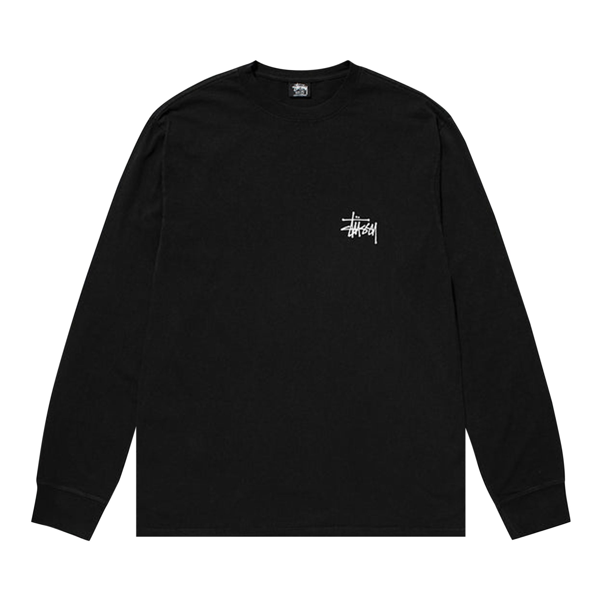 Stussy Basic Pigment Dyed Long-Sleeve Tee 'Black' | Men's Size XL