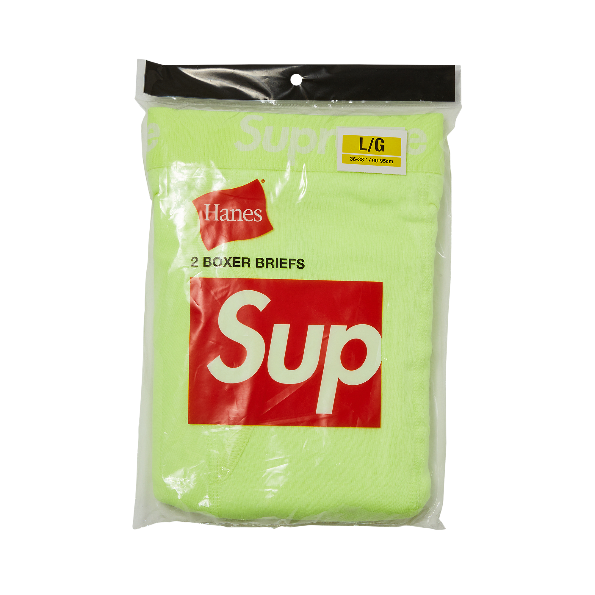 Pre-owned Supreme X Hanes Boxer Briefs (2 Pack) 'fluorescent Yellow'