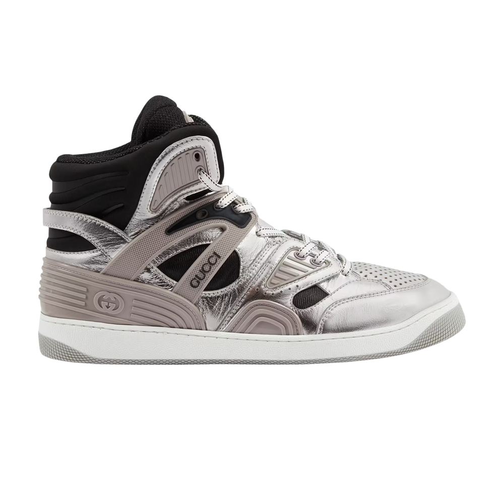 Pre-owned Gucci Basket High 'silver Black'