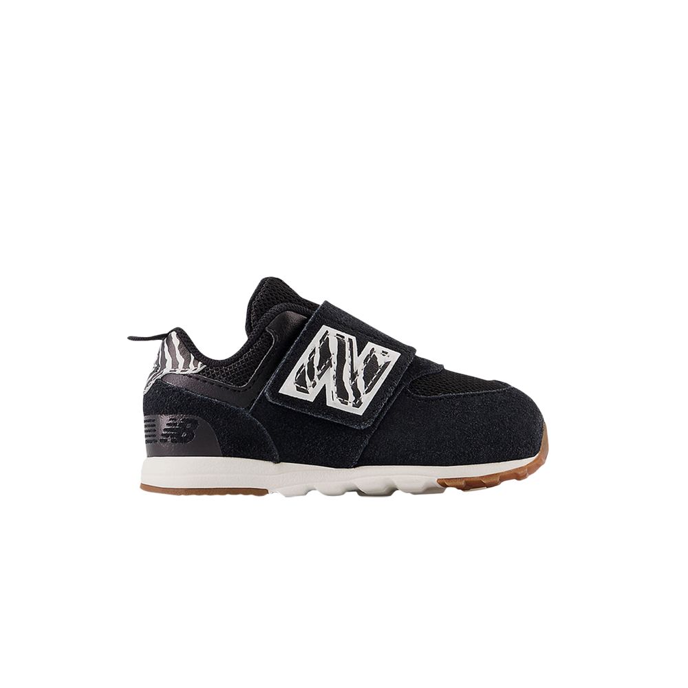 Pre-owned New Balance 574 New-b Hook & Loop Toddler 'zebra' | Black | Infant Size 3