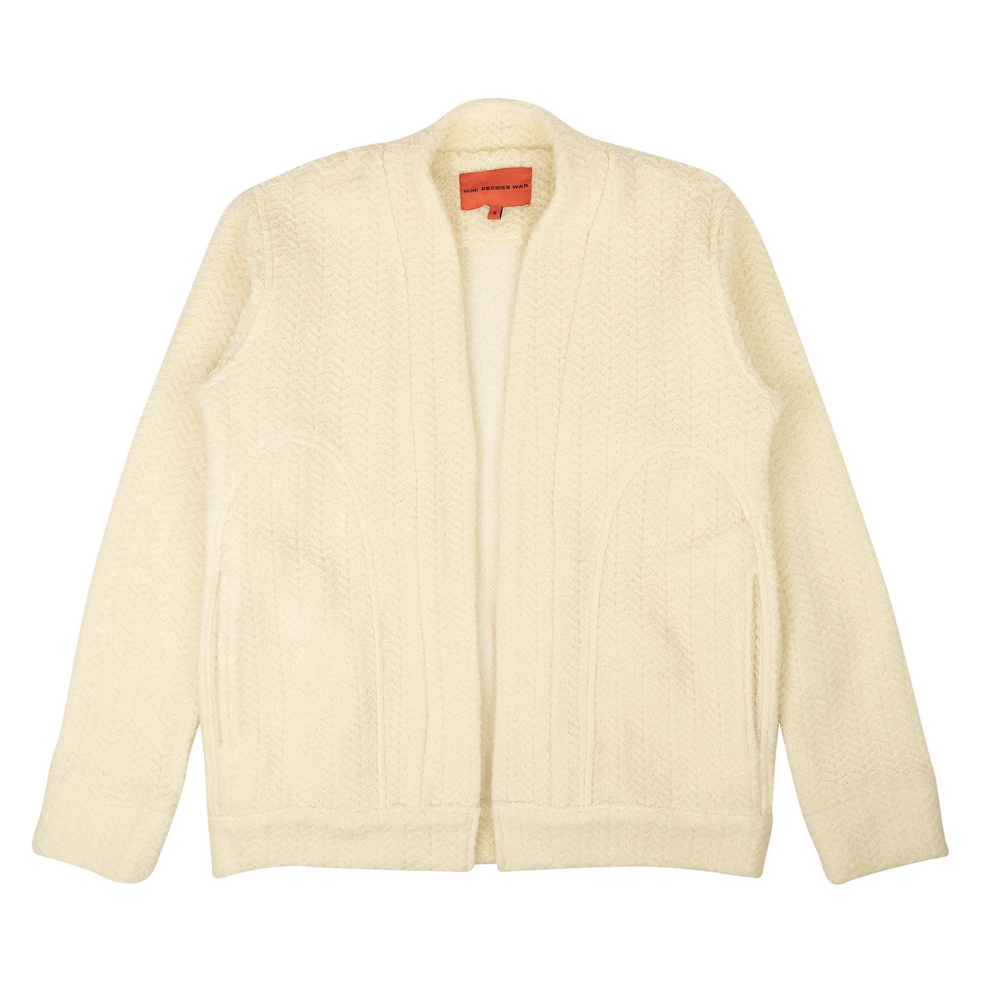 Pre-owned Who Decides War Amalfi Open Front Cardigan 'cream' | Men's Size M In White