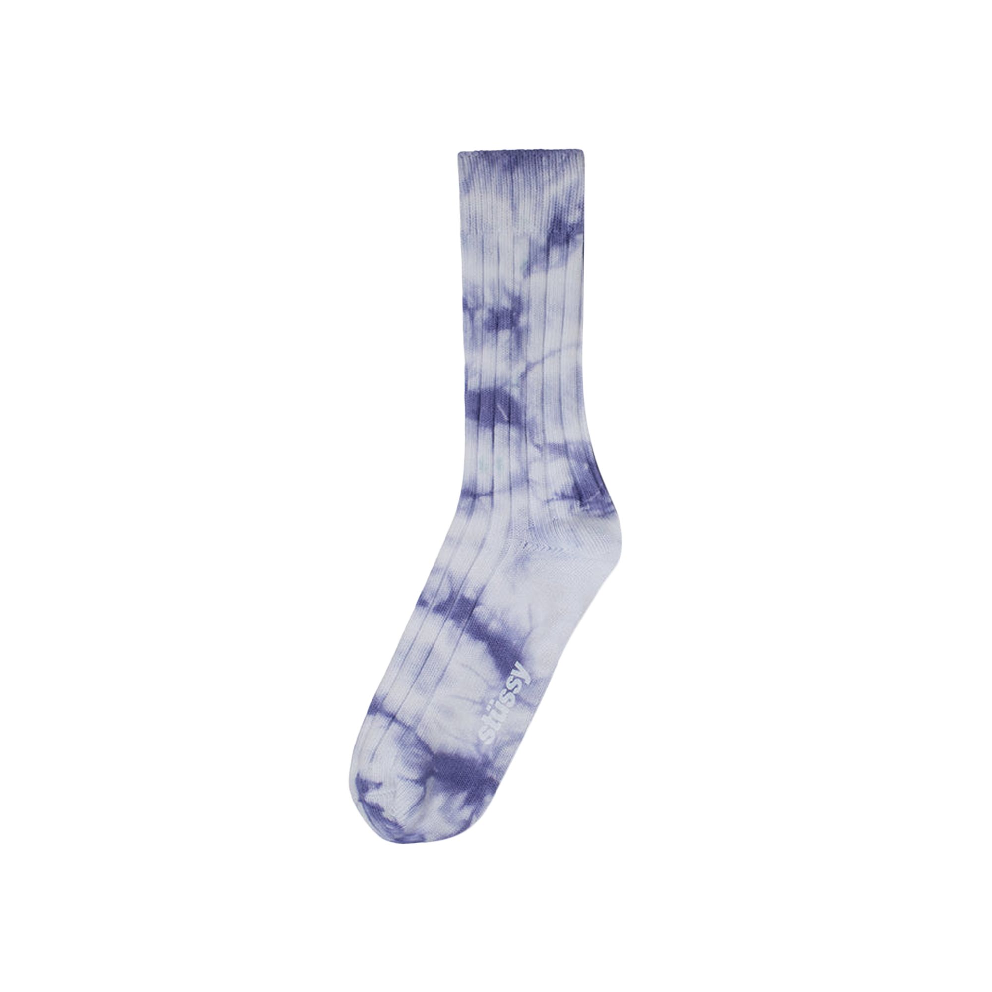 Pre-owned Stussy Dyed Ribbed Crew Socks 'lavender' In Purple