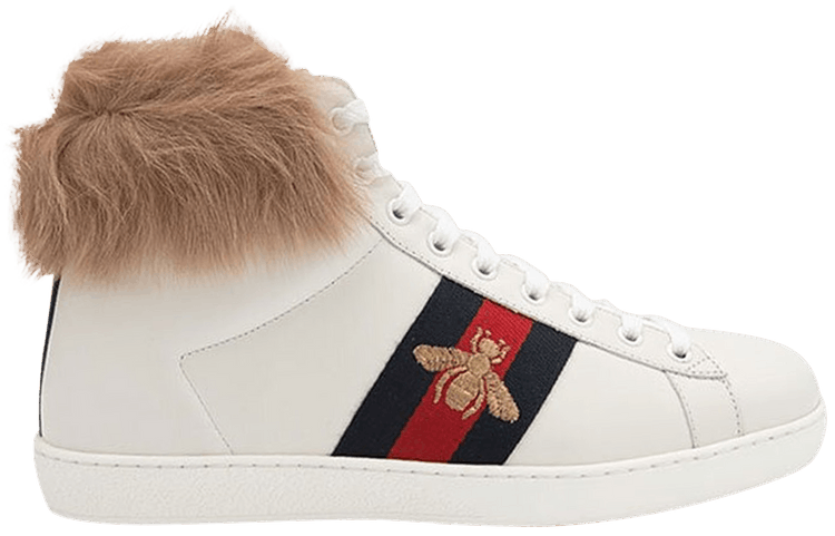 Buy Gucci Stripe Ace High White Fur 497367 0FI50 9096 GOAT AU