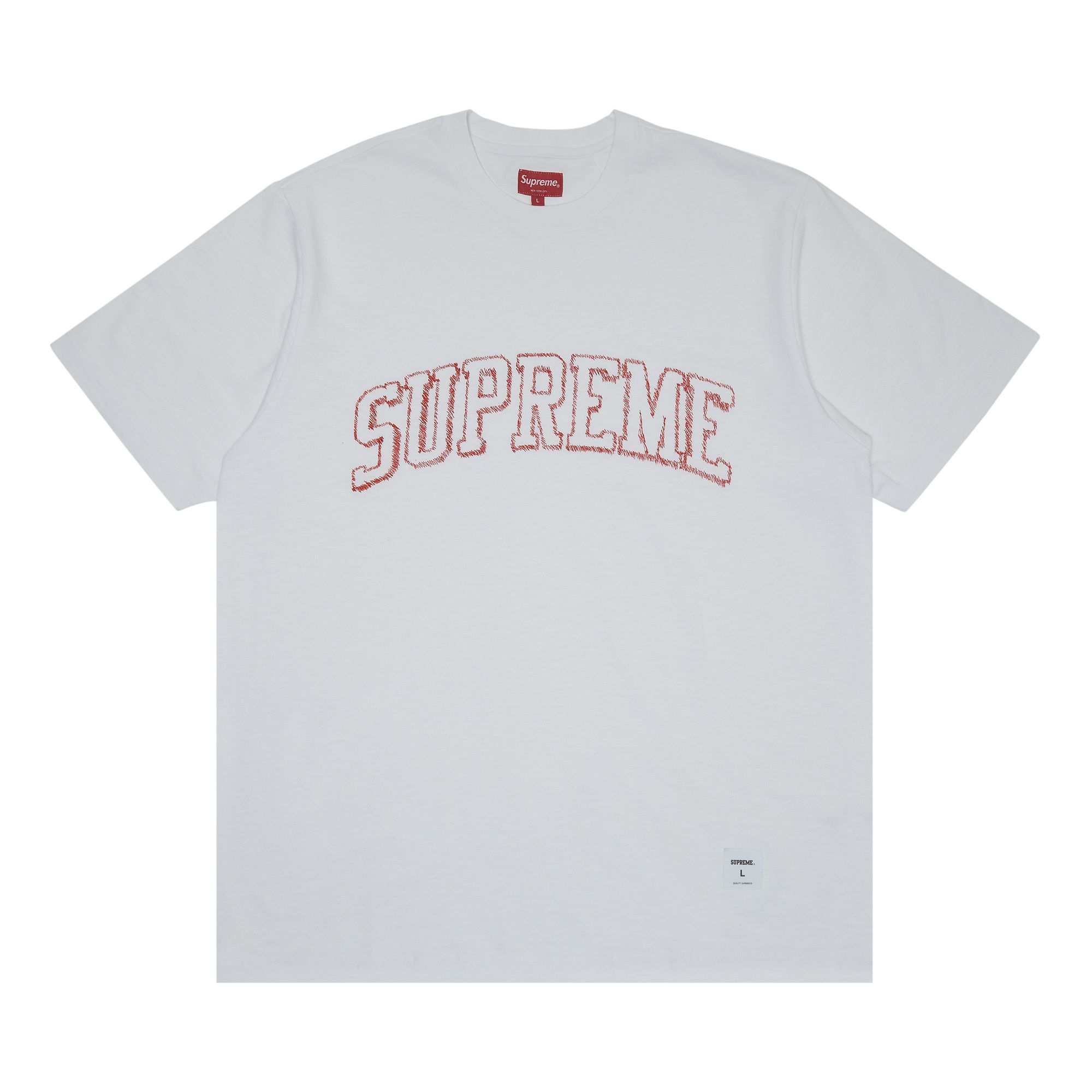 Supreme Sketch Embroidered Short-Sleeve Top 'White' | Men's Size L