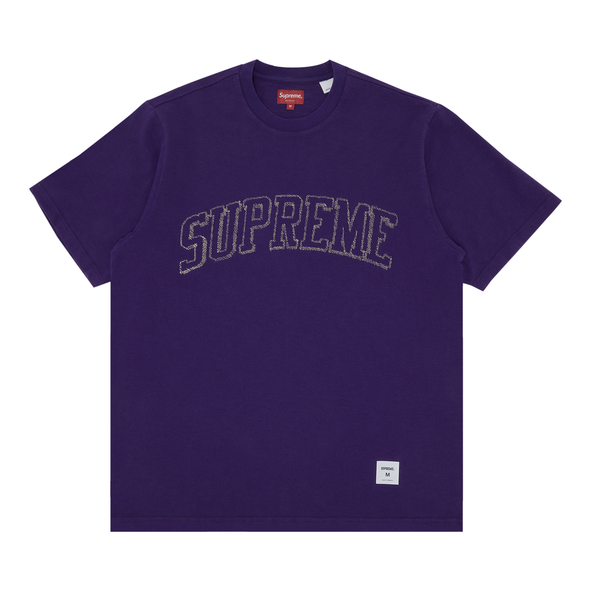 Pre-owned Supreme Sketch Embroidered Short-sleeve Top 'purple'