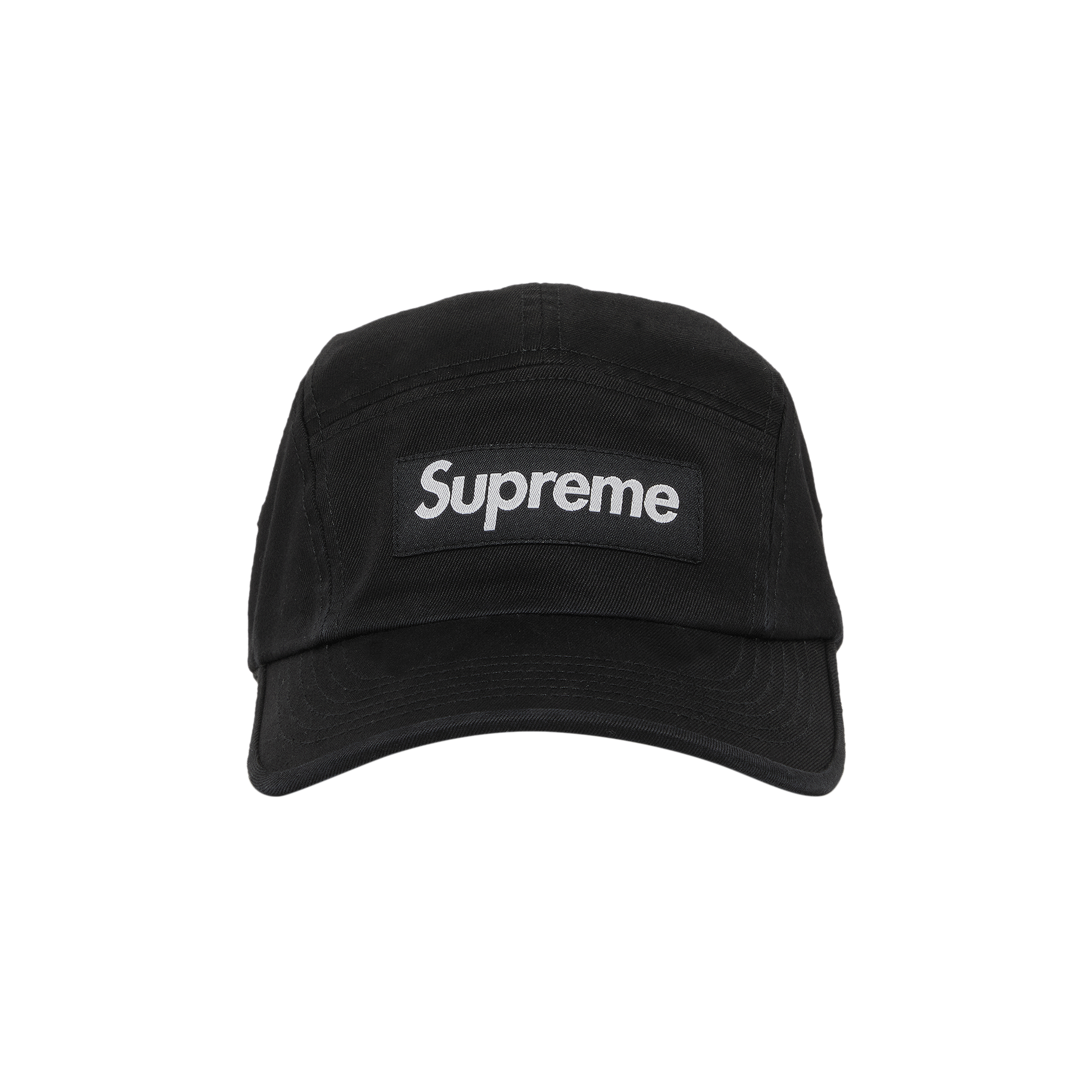 Pre-owned Supreme Washed Chino Twill Camp Cap 'black'