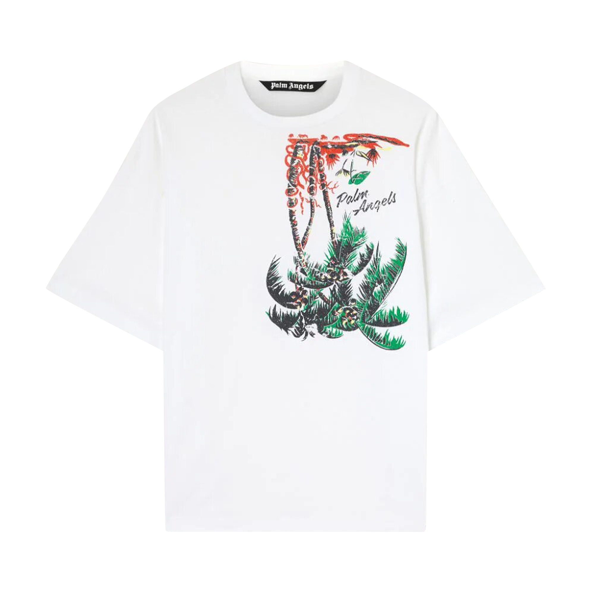 Pre-owned Palm Angels Upside Down Palm T-shirt 'white/green'