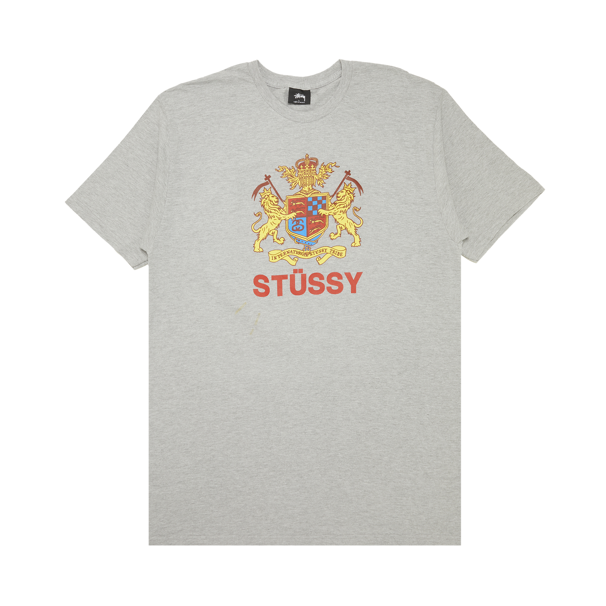 Pre-owned Stussy Lion Crest Tee 'grey Heather'