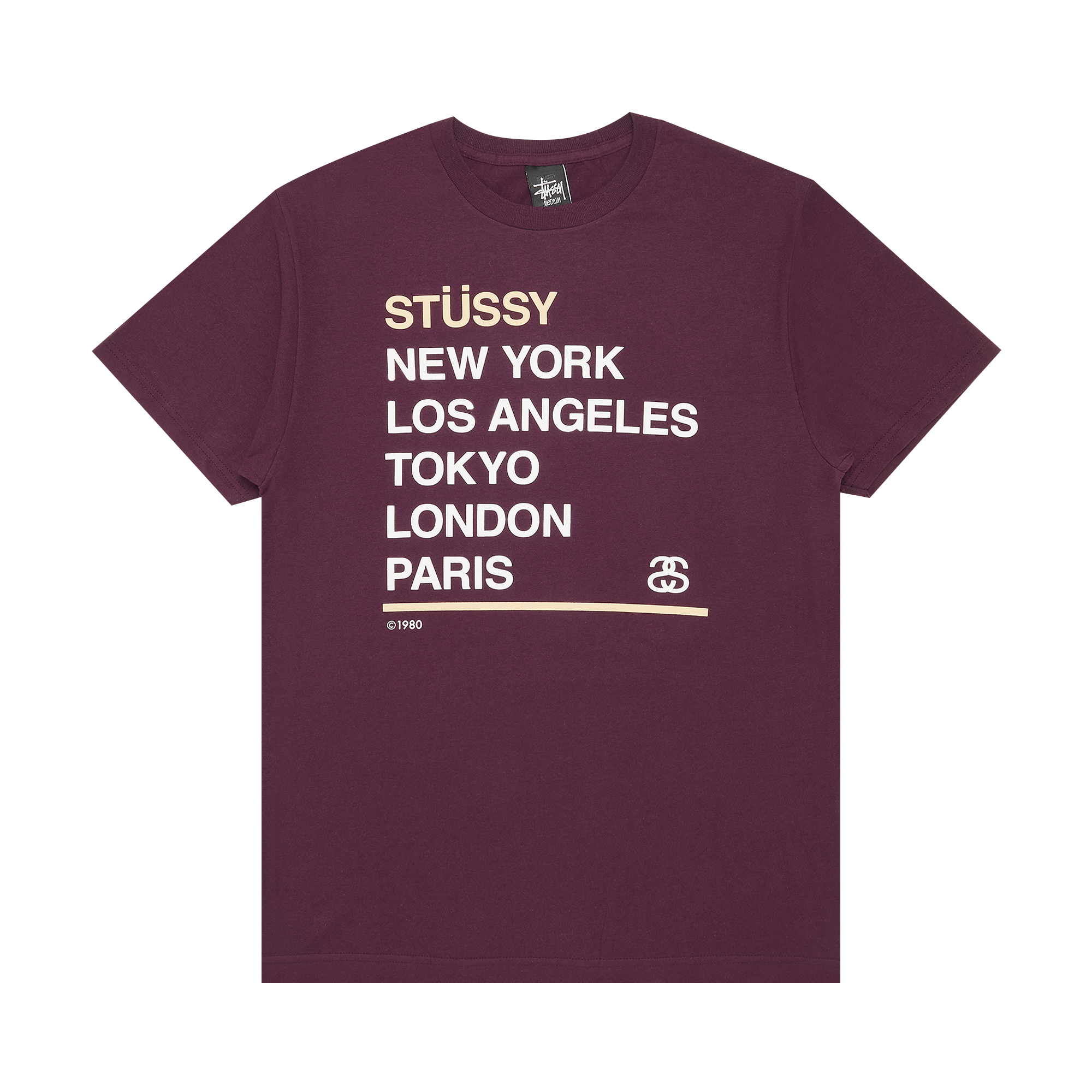 Pre-owned Stussy City Stack Tee 'eggplant' In Purple
