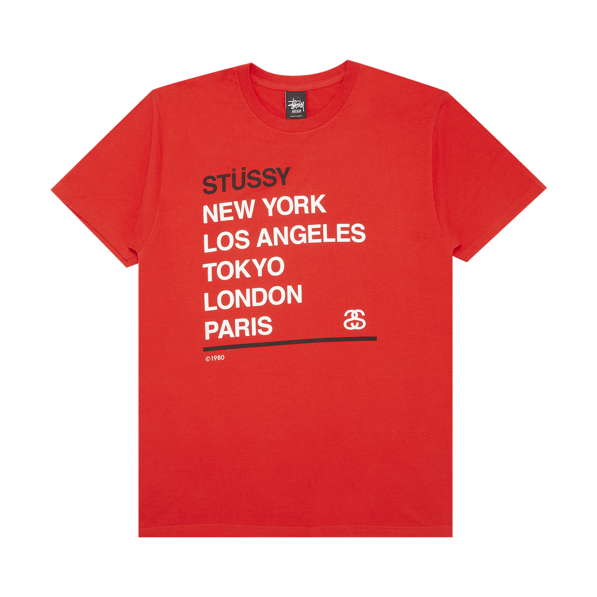 Pre-owned Stussy City Stack Tee 'bike Red'
