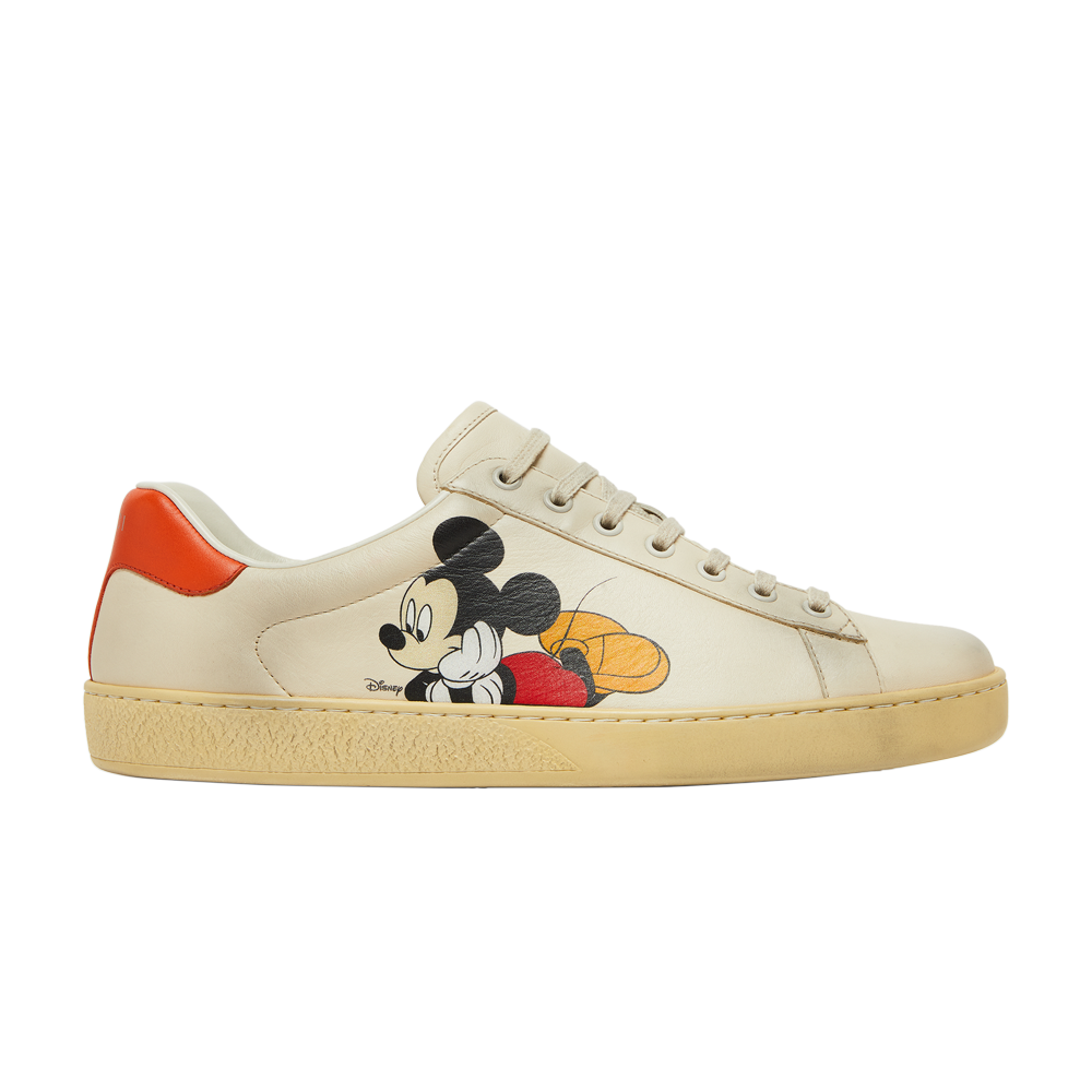 Pre-owned Gucci Disney X  Ace Low 'mickey Mouse - Ivory' In White