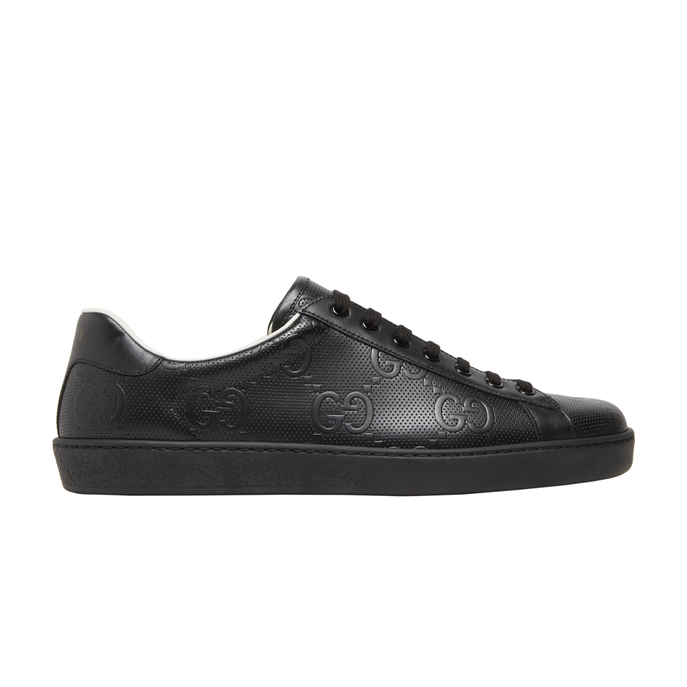Pre-owned Gucci Ace 'gg Embossed - Black'